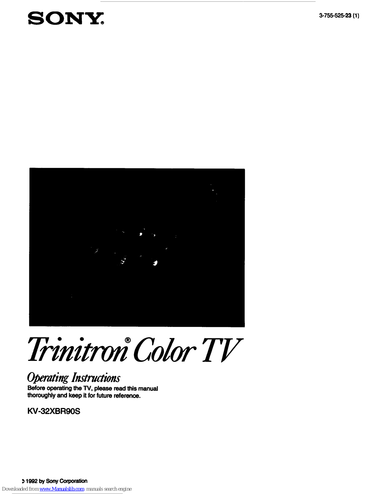 Sony Trinitron KV-32XBR90S Operating Instructions Manual