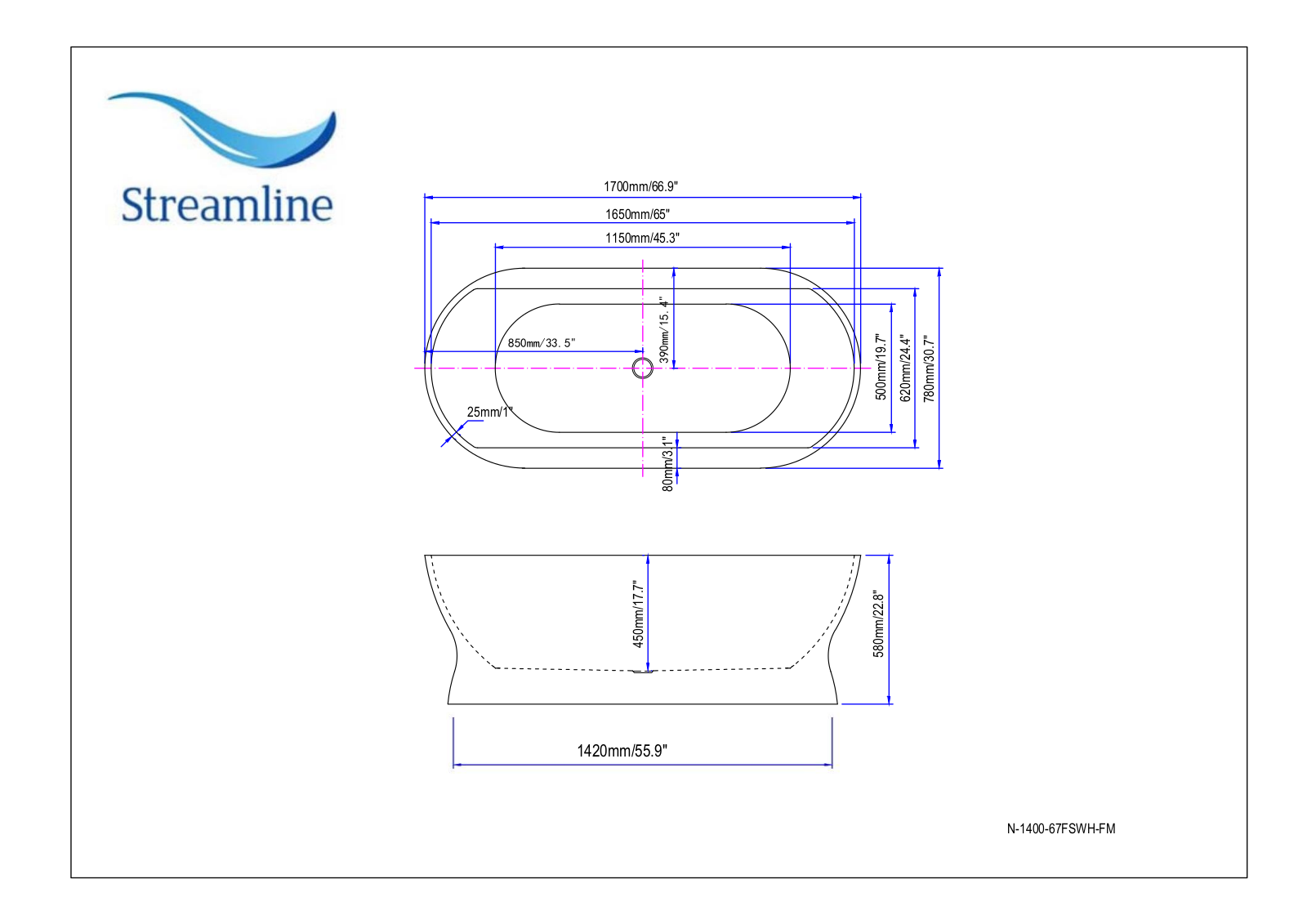 Streamline N140067FSWHFM Specifications