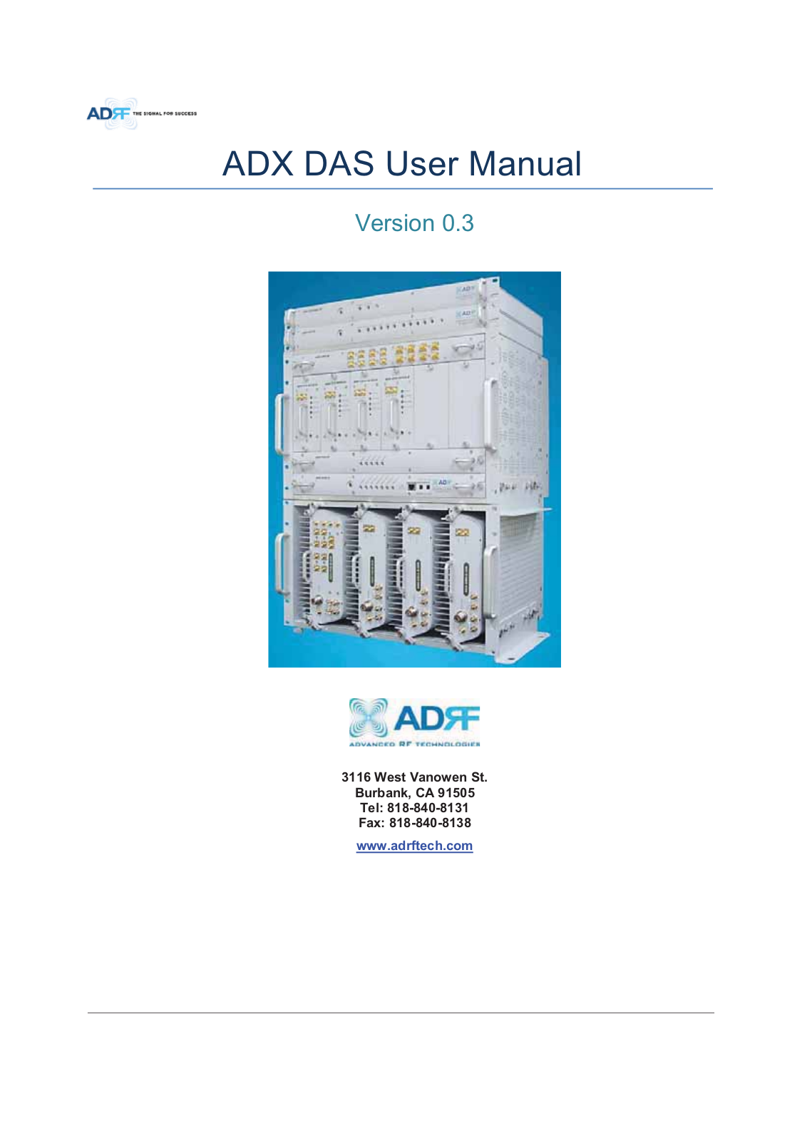 Advanced RF Technologies ADX R A30S, ADX R C30S, ADX R P30M User Manual