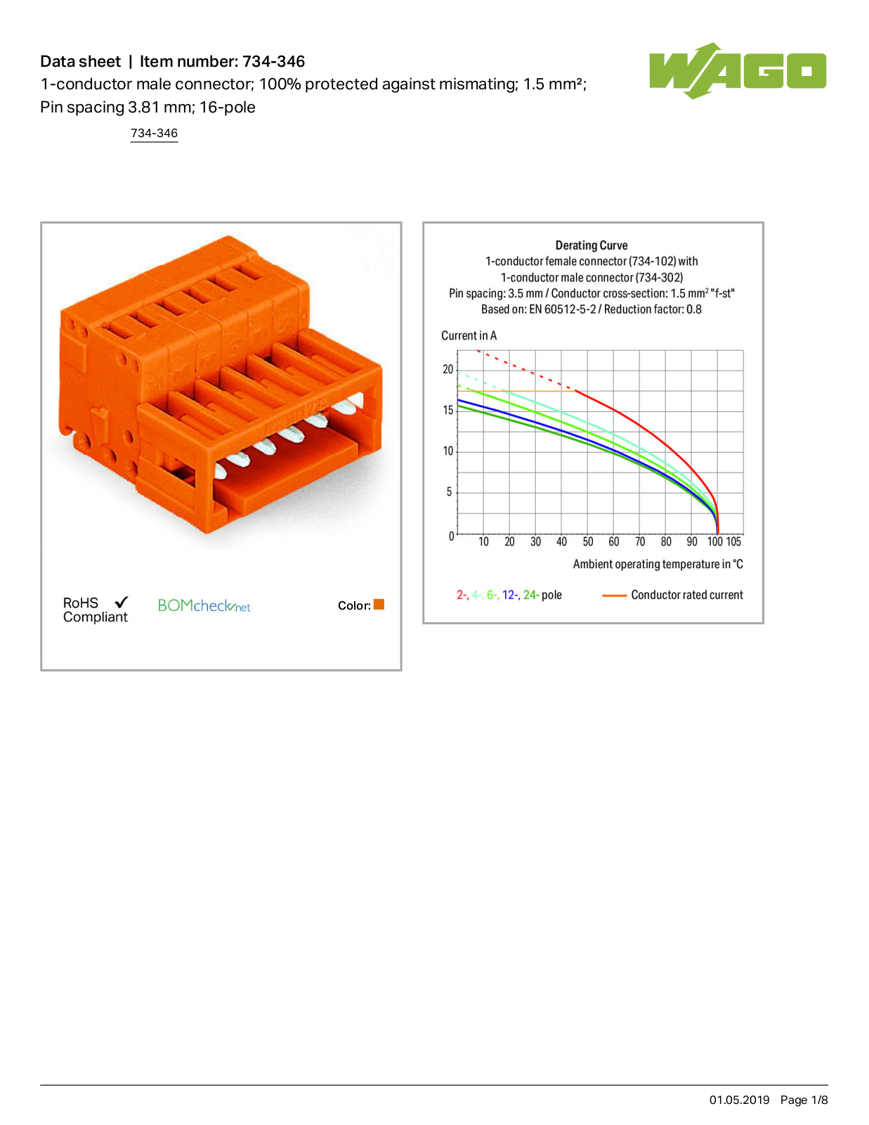 Wago 734-346 Data Sheet