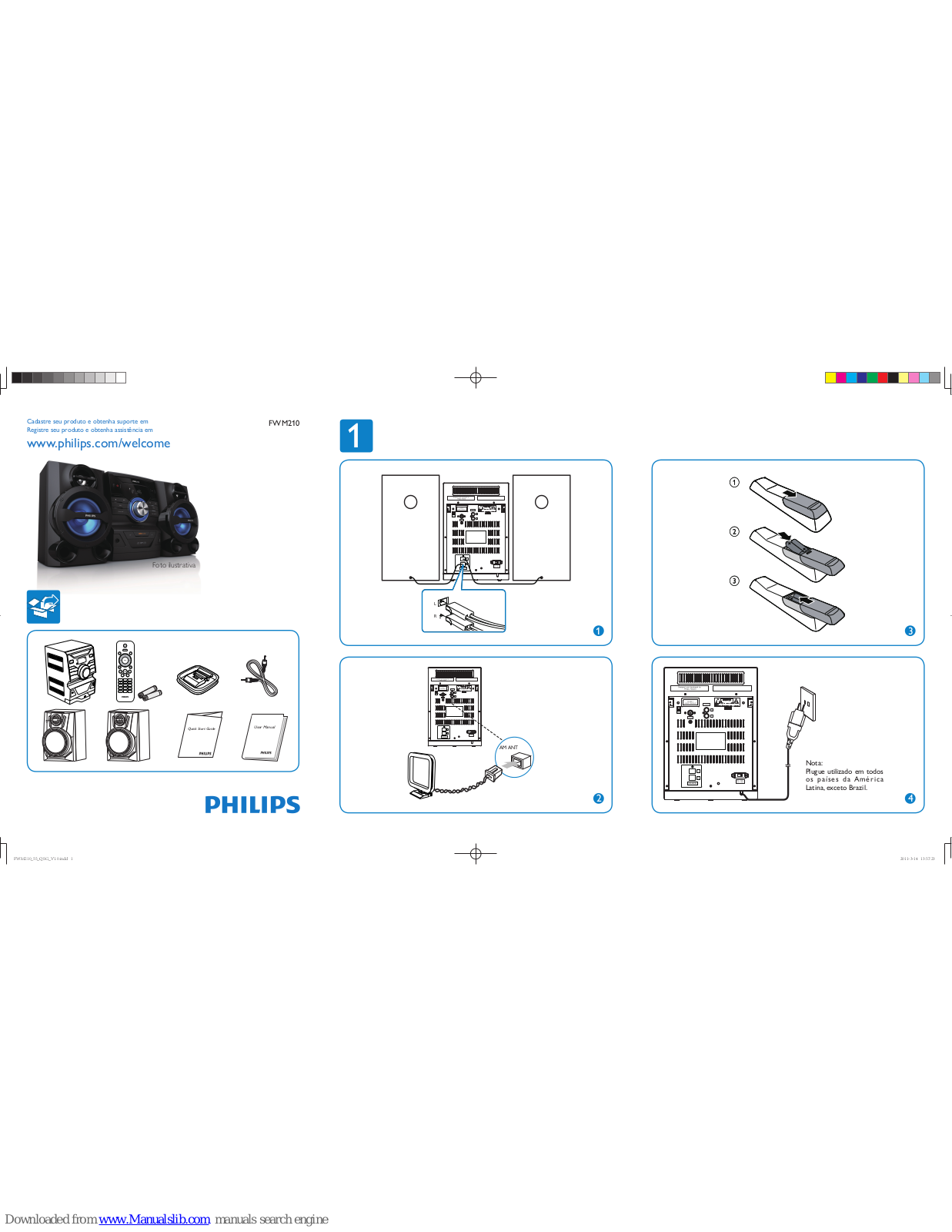 Philips FWM210/55, FWM210 Quick Start Manual - ManualMachine.com