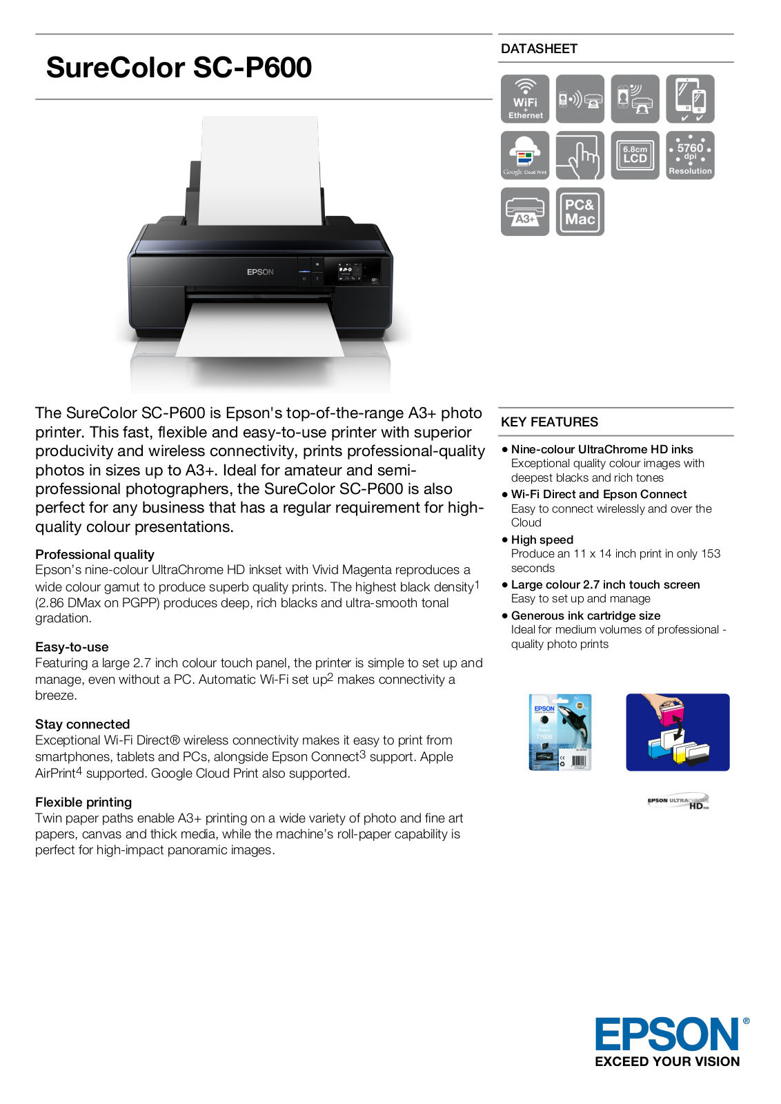 Epson C11CE21301 Product Data Sheet