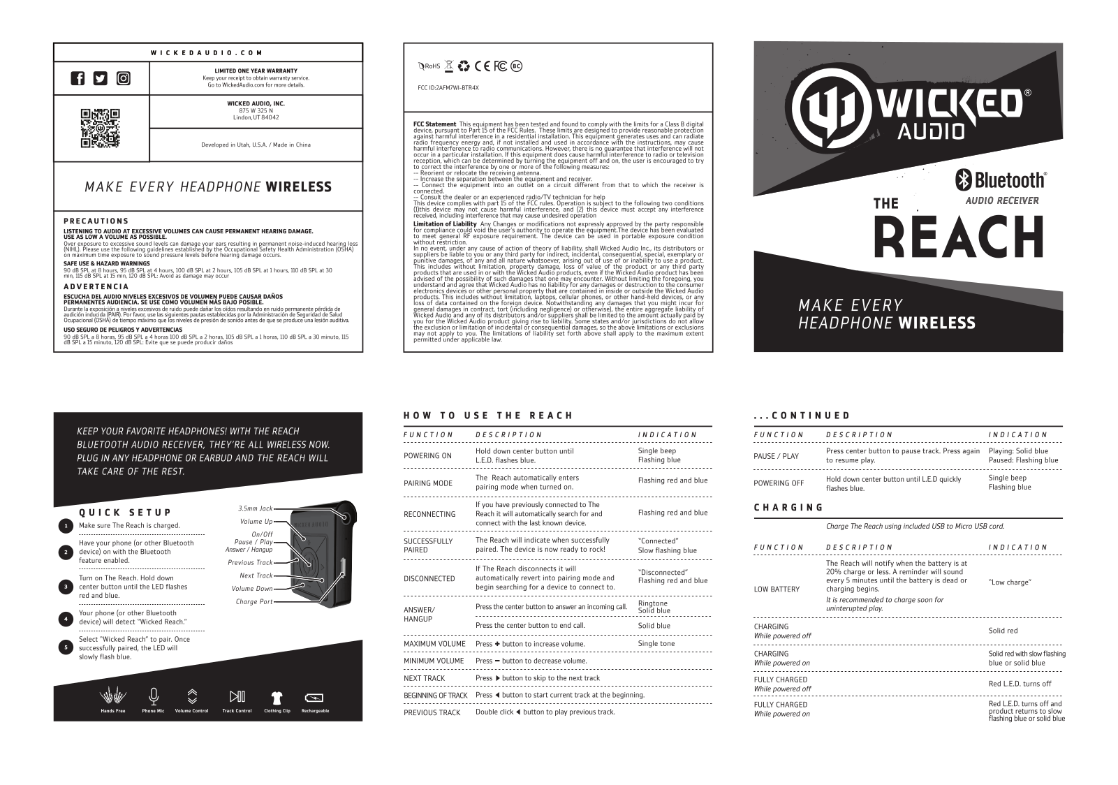 Wicked Audio WI-BTR4X User Manual