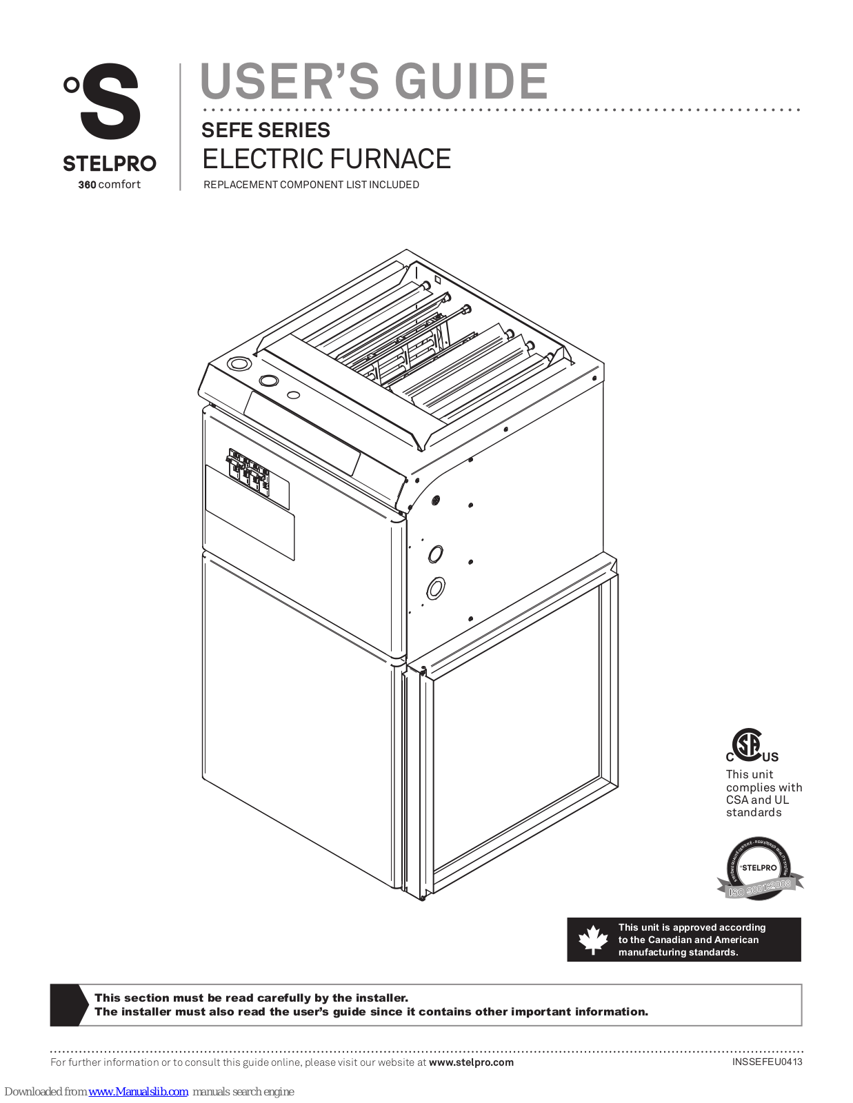 Stelpro SEfE Series, SEFE10, SEFE15, SEFE18, SEFE20 User Manual - ManualMachine.com