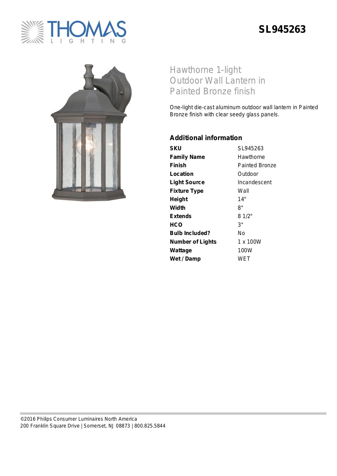 Thomas Lighting SL945263 User Manual - ManualMachine.com