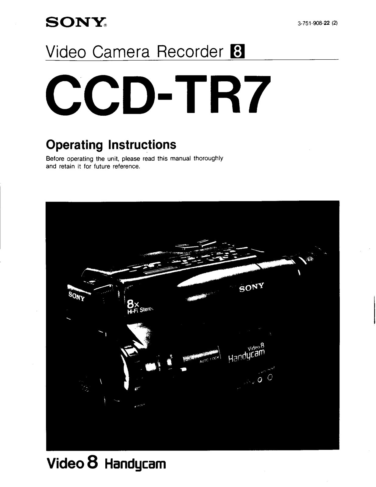 Sony CCD-TR7 User Manual