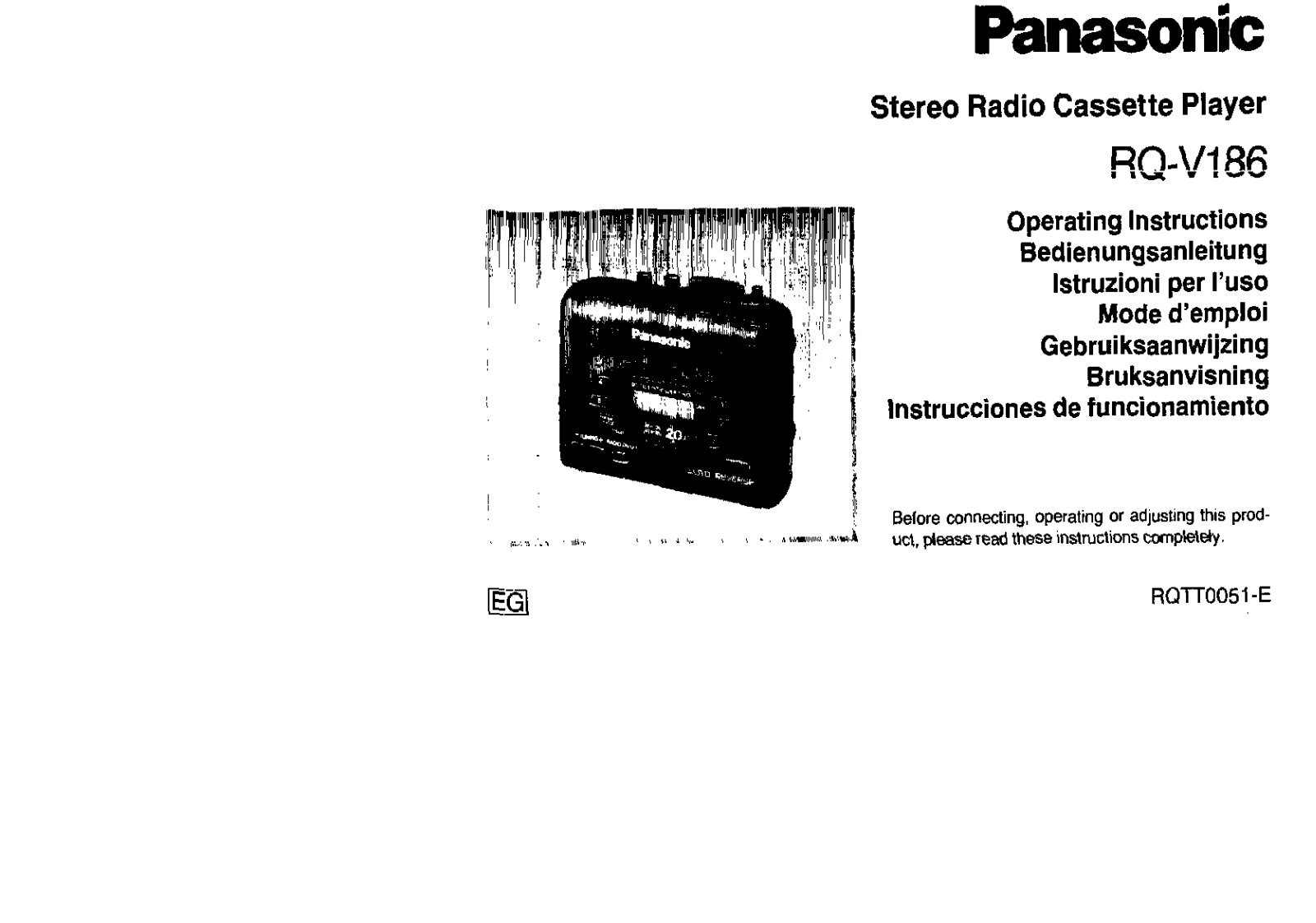 Panasonic RQ-V186 User Manual