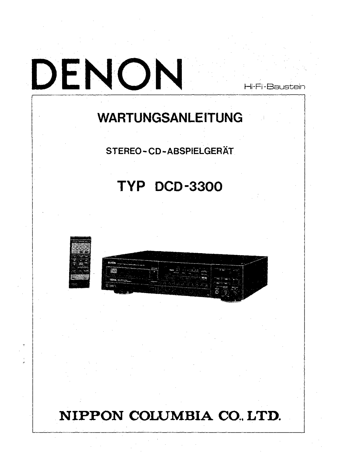 Denon DCD-3300 DE Service Manual