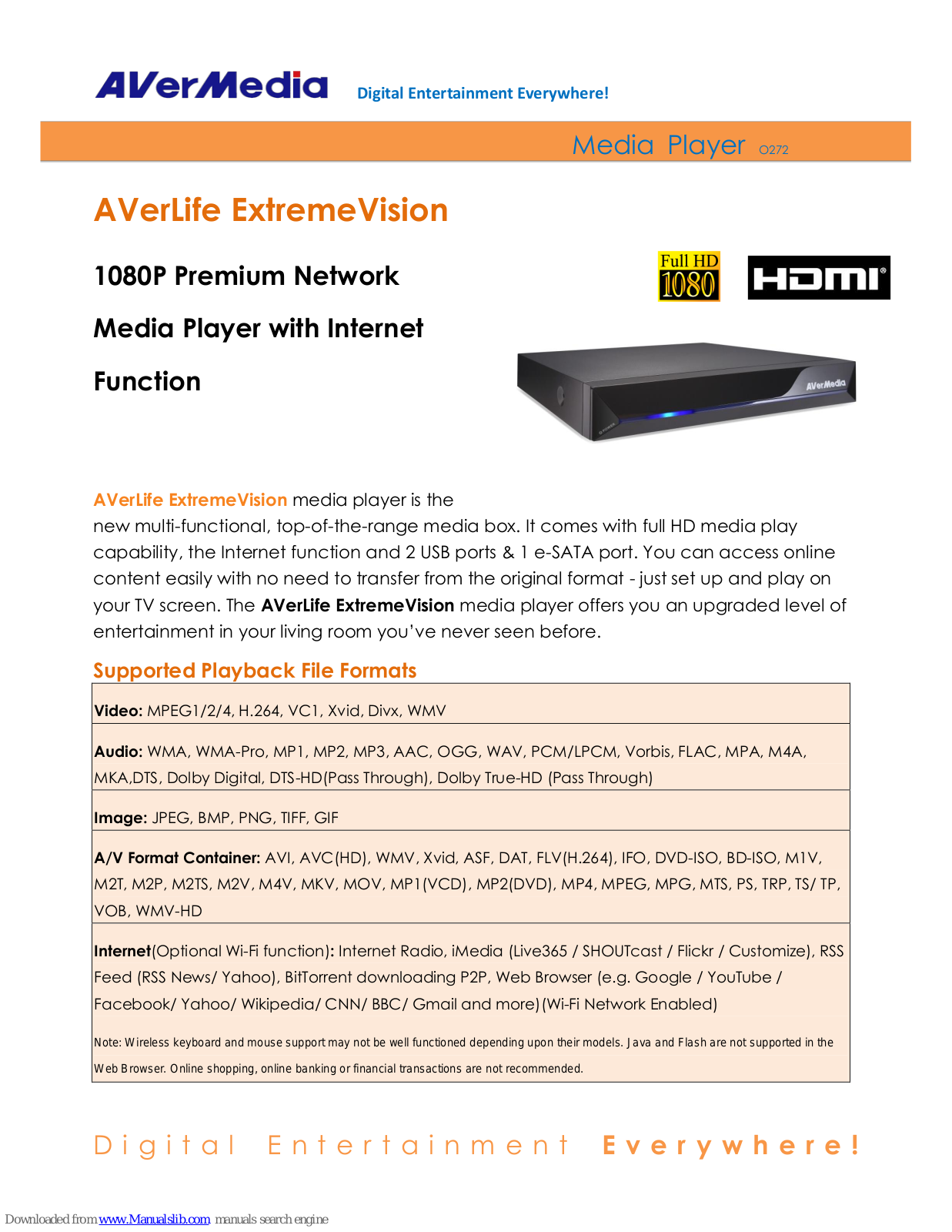 Avermedia AVerLife ExtremeVision Specification - ManualMachine.com