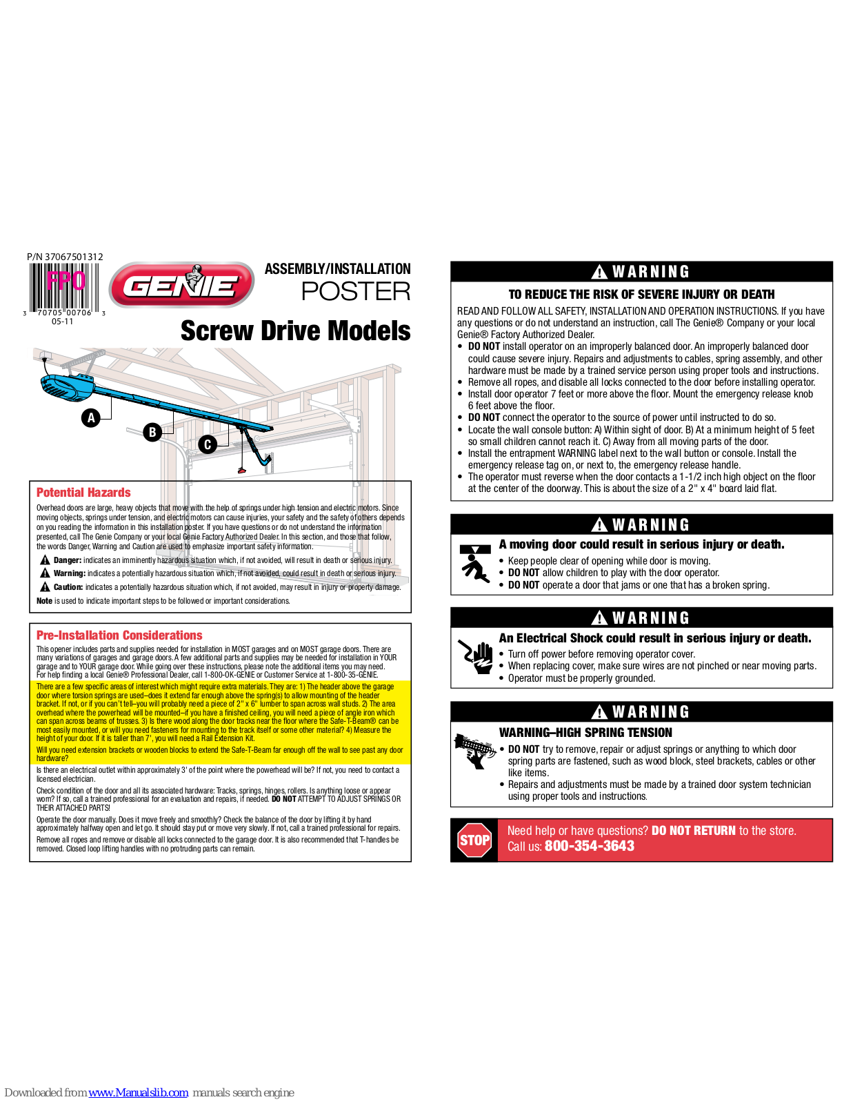 Genie screwdriver Assembly & Installation - ManualMachine.com