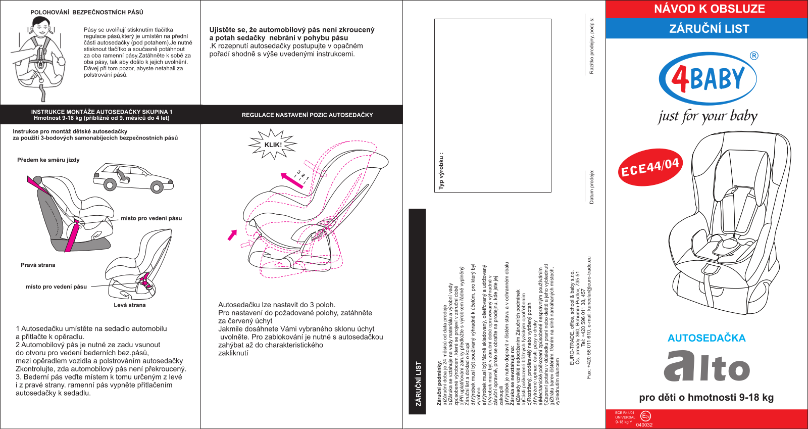 4Baby ALTO 2016 User Manual