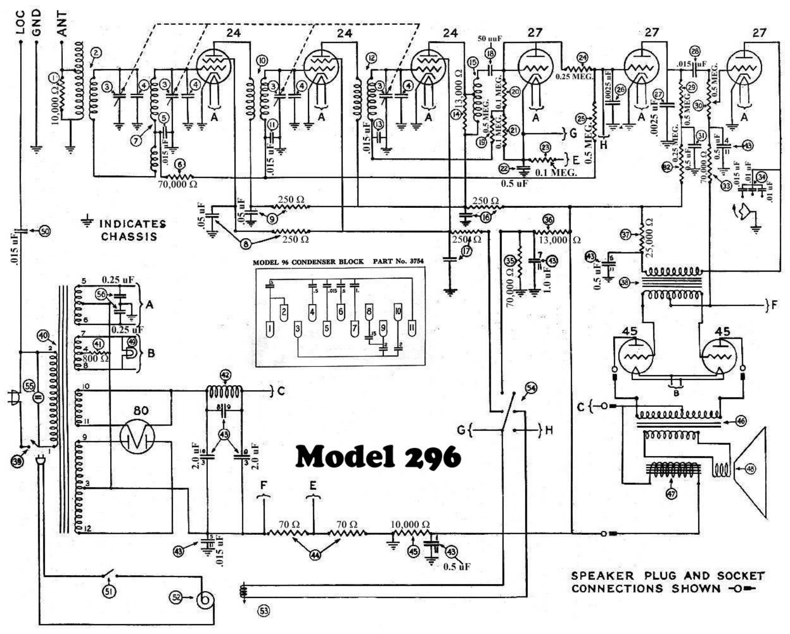 Philco 296 schematic