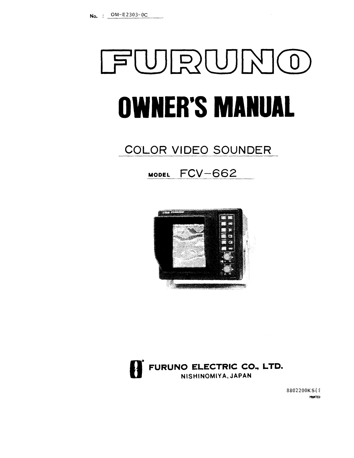 Furuno FCV-662 User Manual