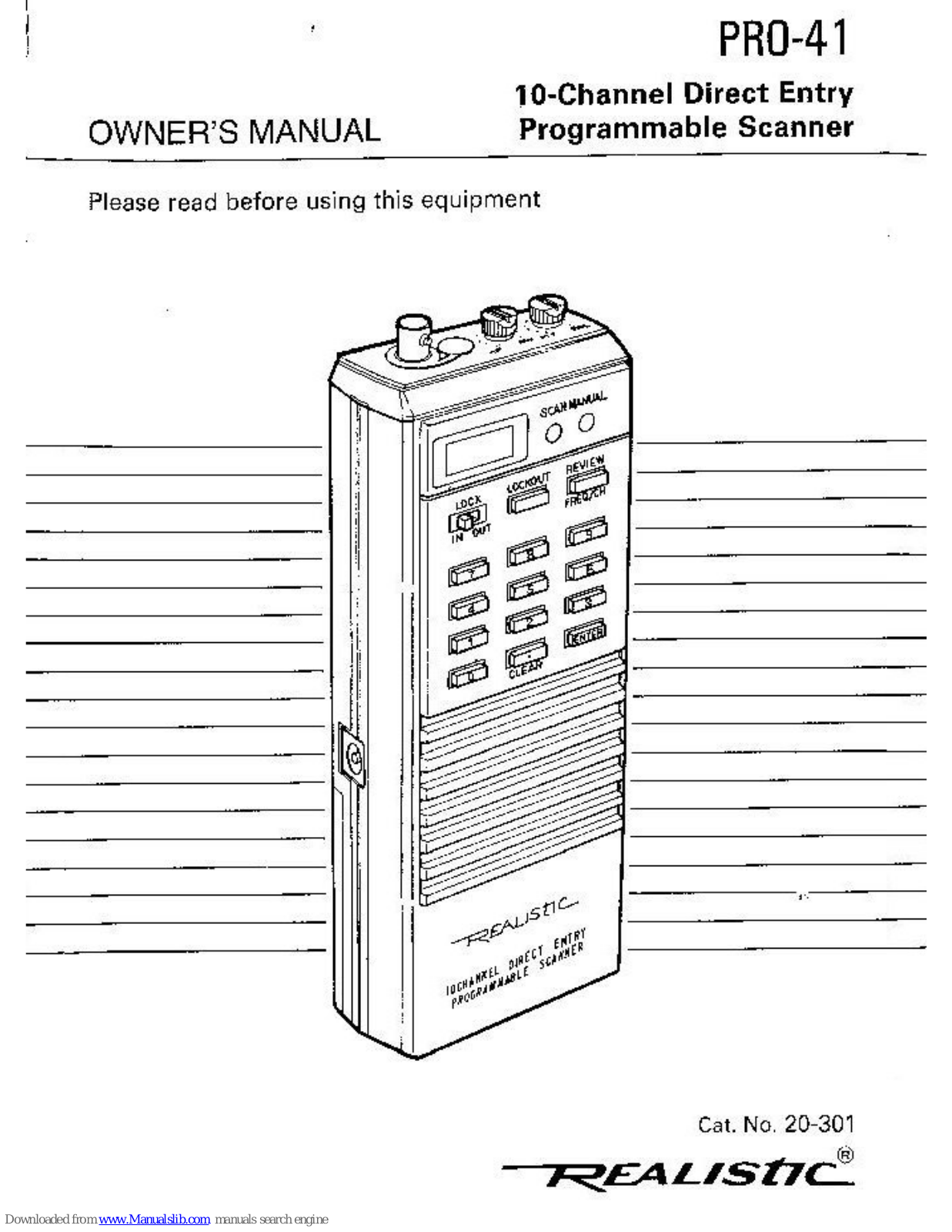 Realistic PRO-41 Owner's Manual