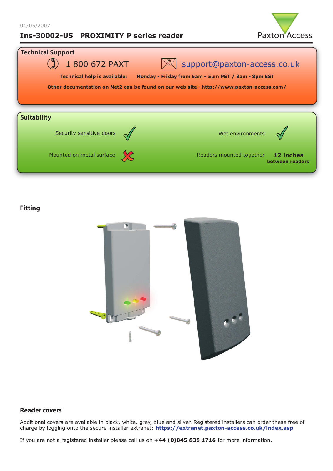 Paxton Access 333210 Users Manual