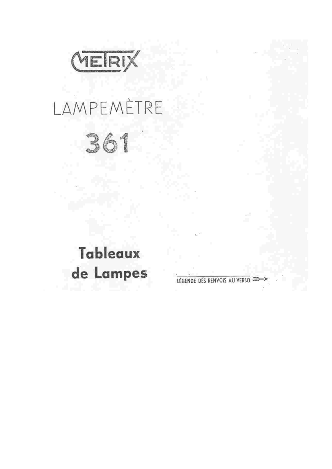 Metrix 361 User Manual
