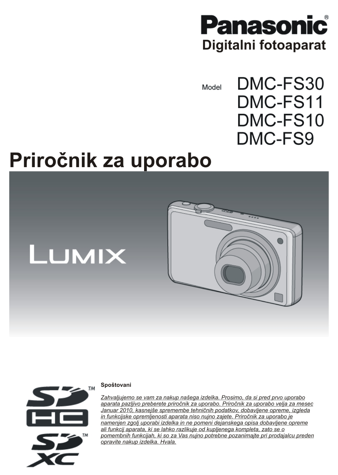 PANASONIC DMCFS9 User Manual