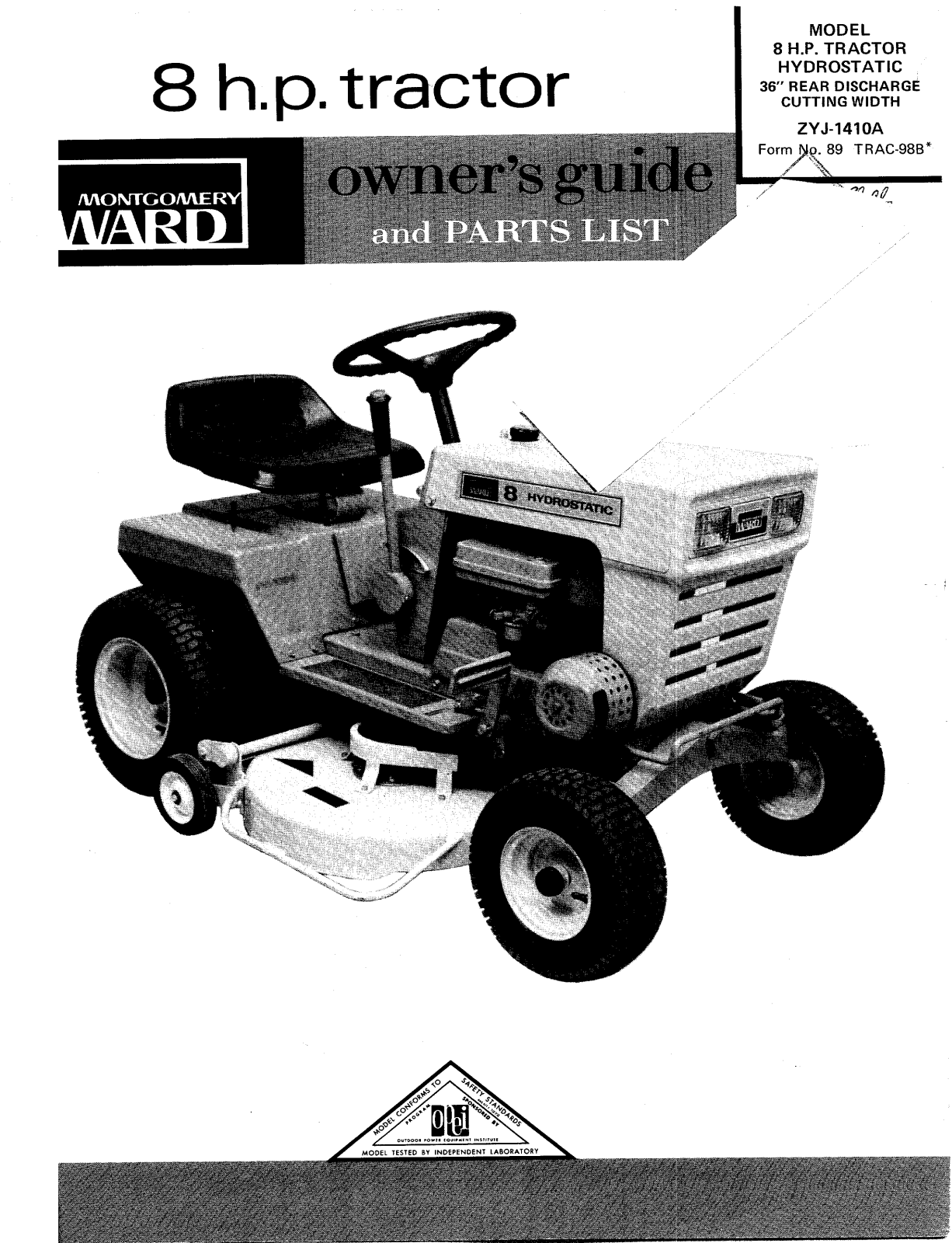 montgomery ward ZYJ1410A owners Manual