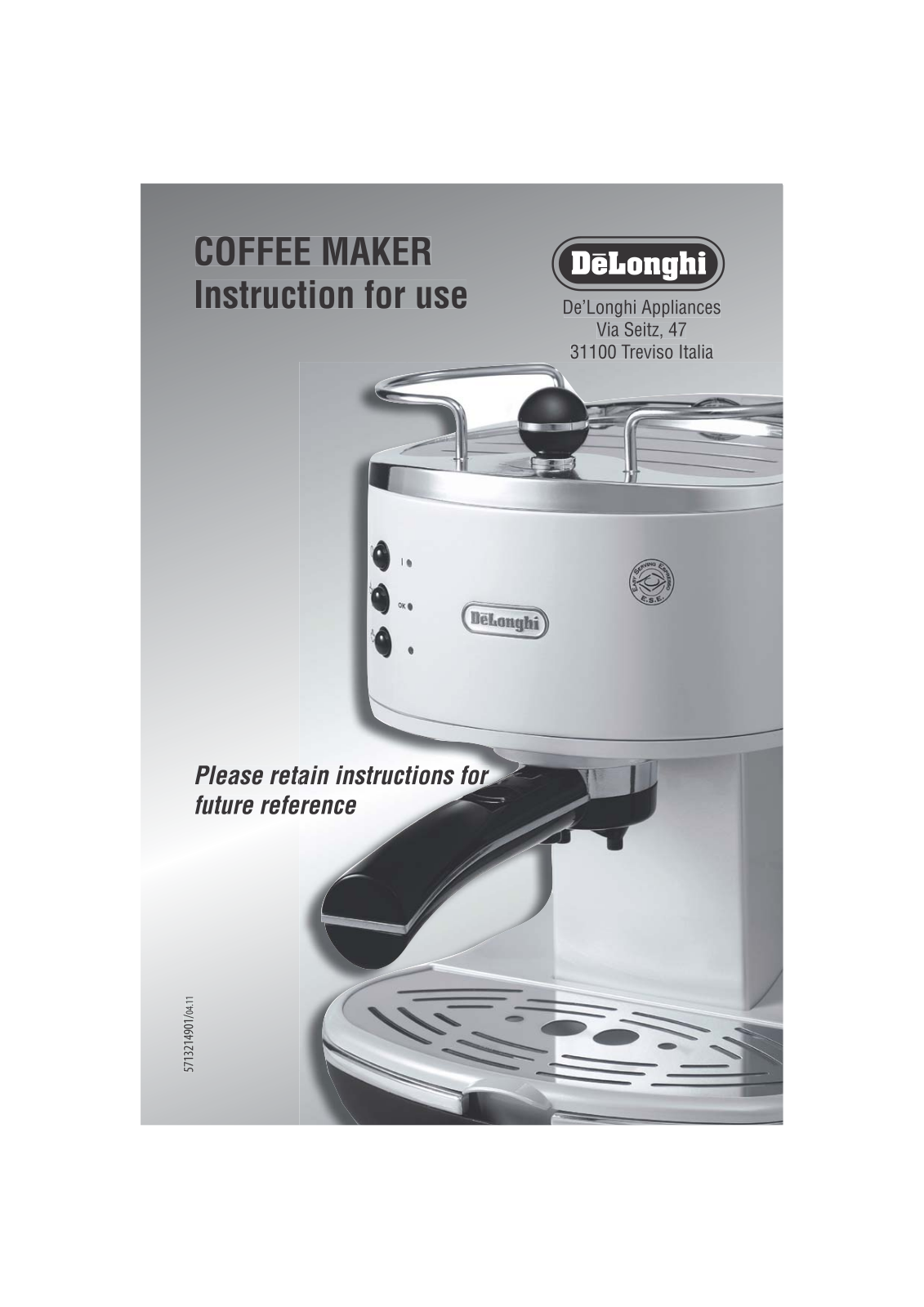 Delonghi ECO310.BK, ECO310.R Instruction manuals