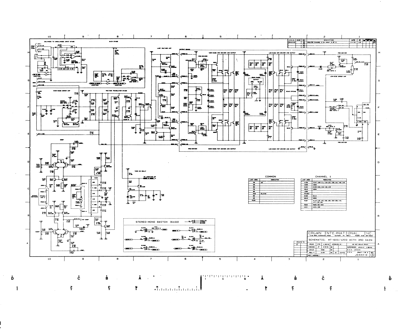 Crown Macro-Tech 1200, Macro-Tech 600, MT-1200, MT-600 Schematic