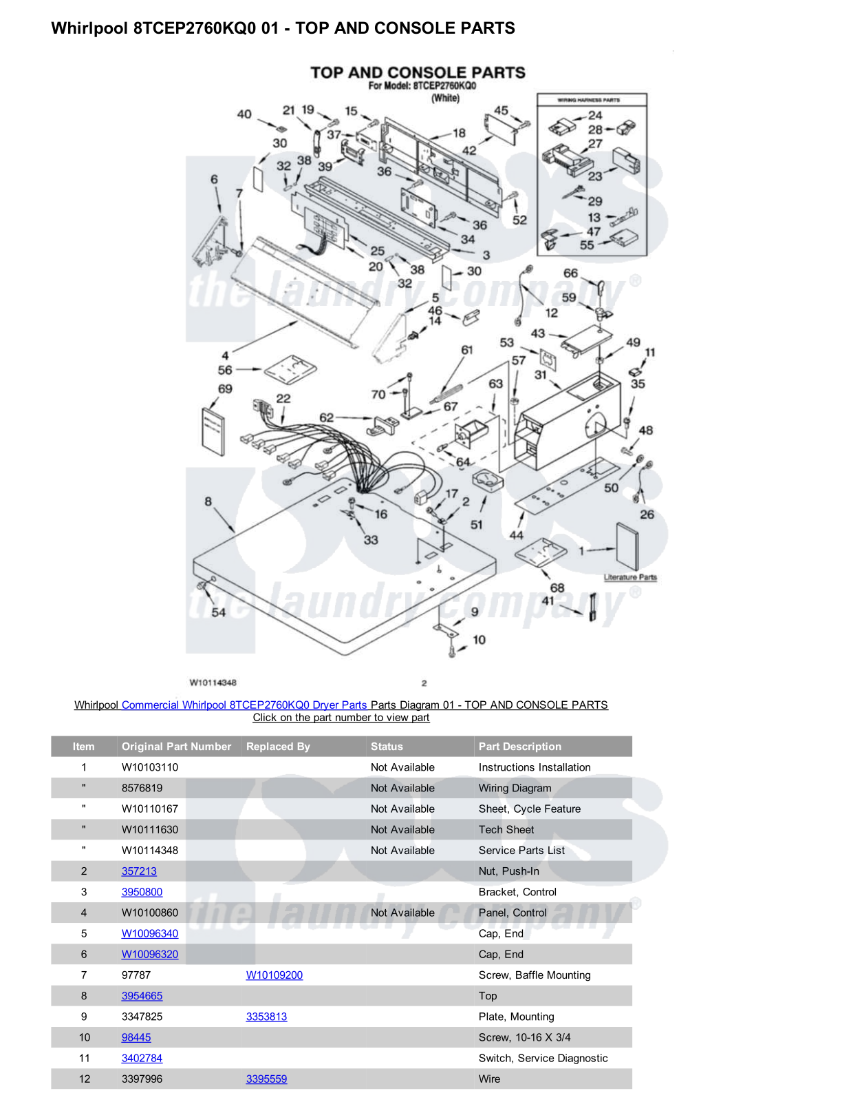 Whirlpool 8TCEP2760KQ0 Parts Diagram