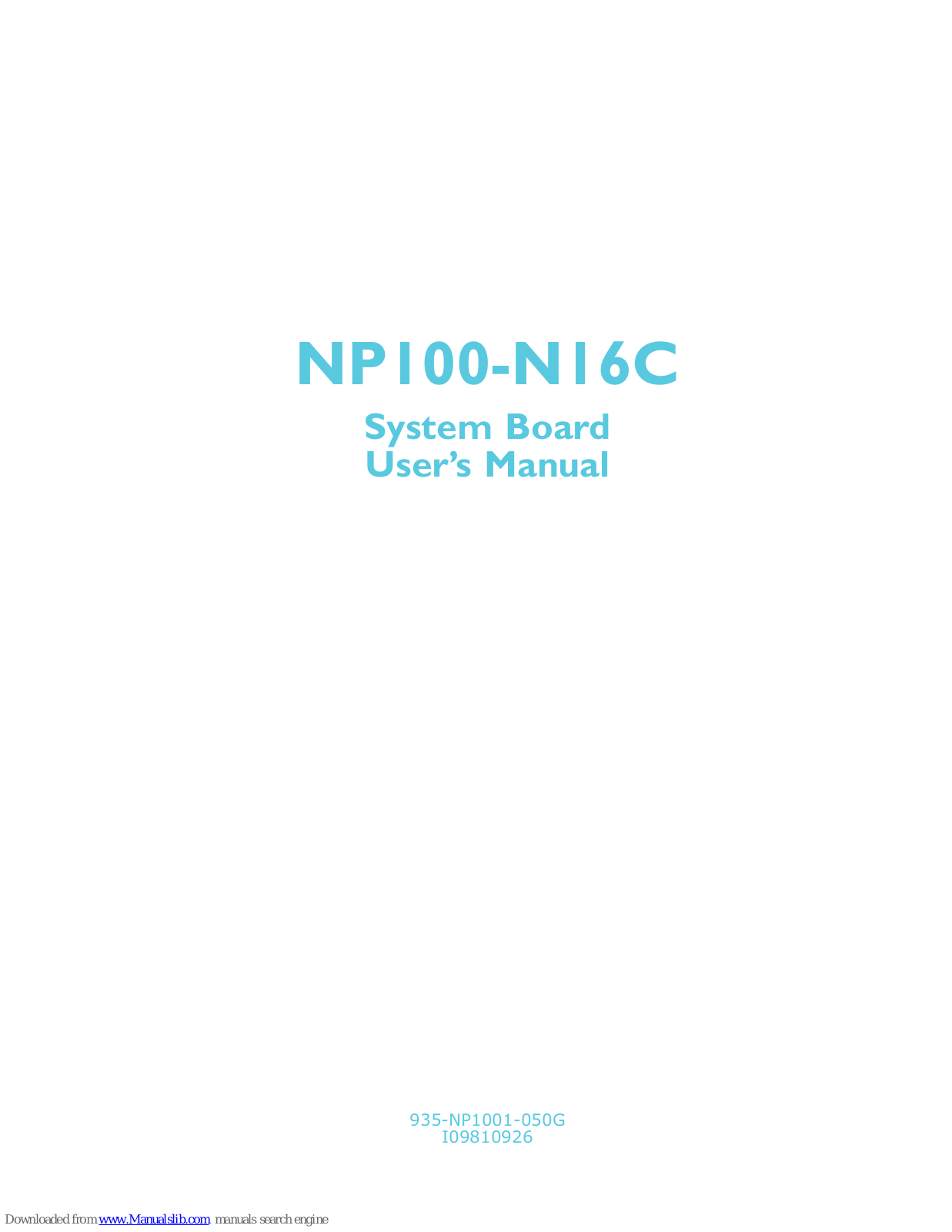 DFI-ITOX NP100-N16C User Manual