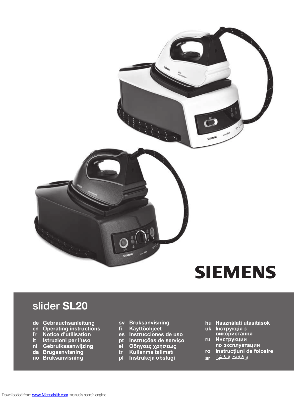 Siemens slider SL20 Operating Instructions Manual