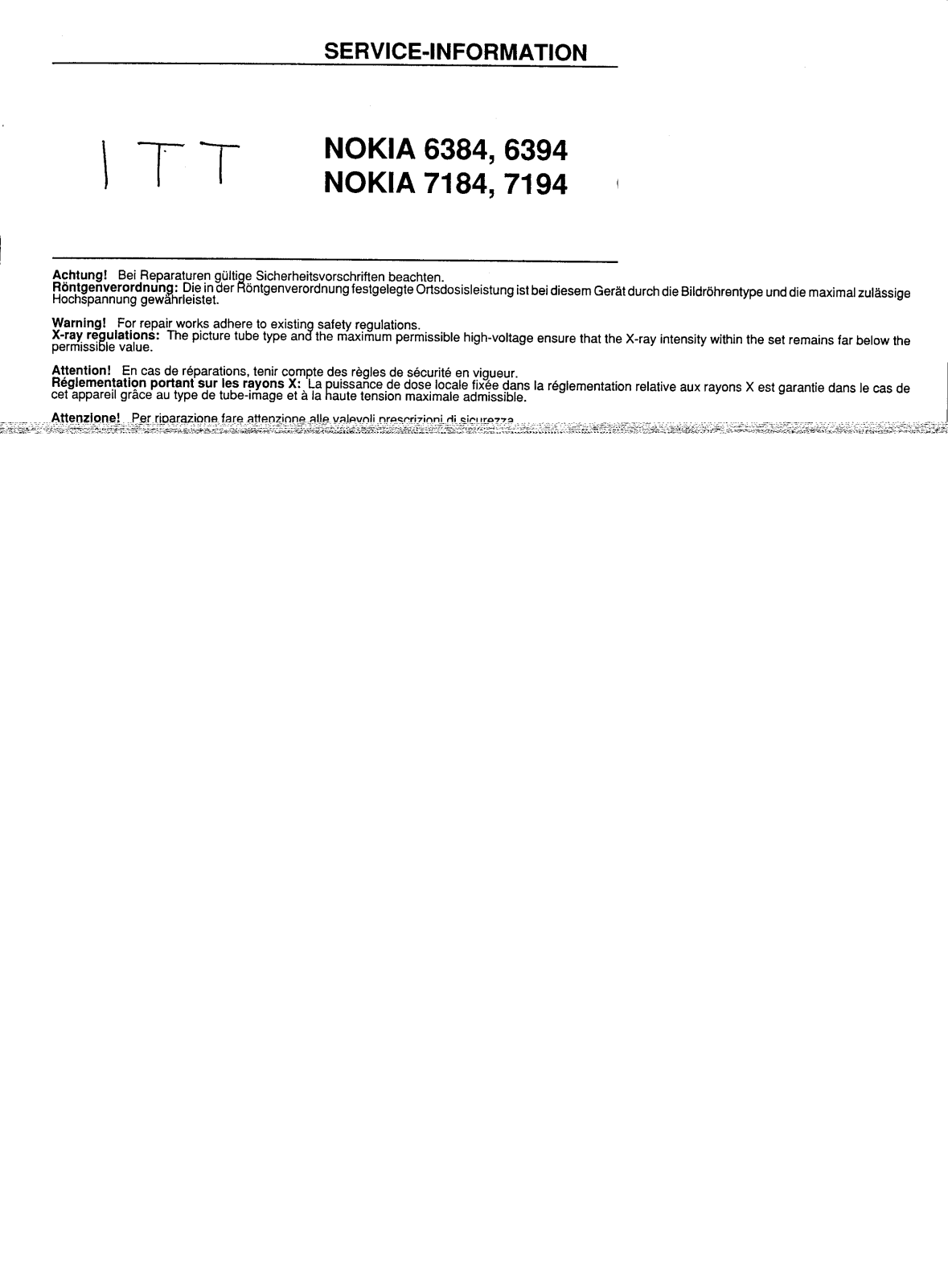 ITT 6394, 7184, 7194 Schematic