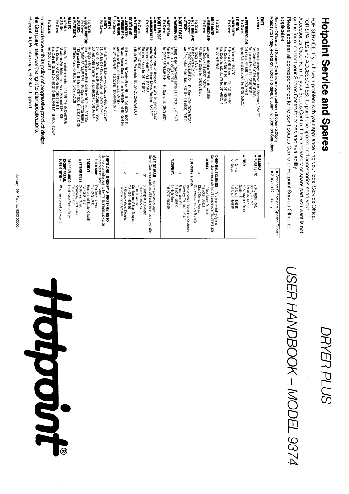 Hotpoint-Ariston HB9374 User Manual