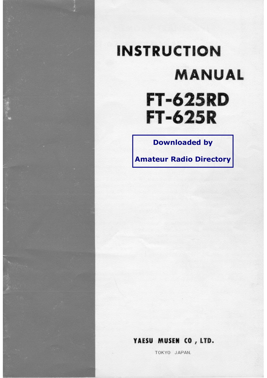 Yaesu FT625R User Manual