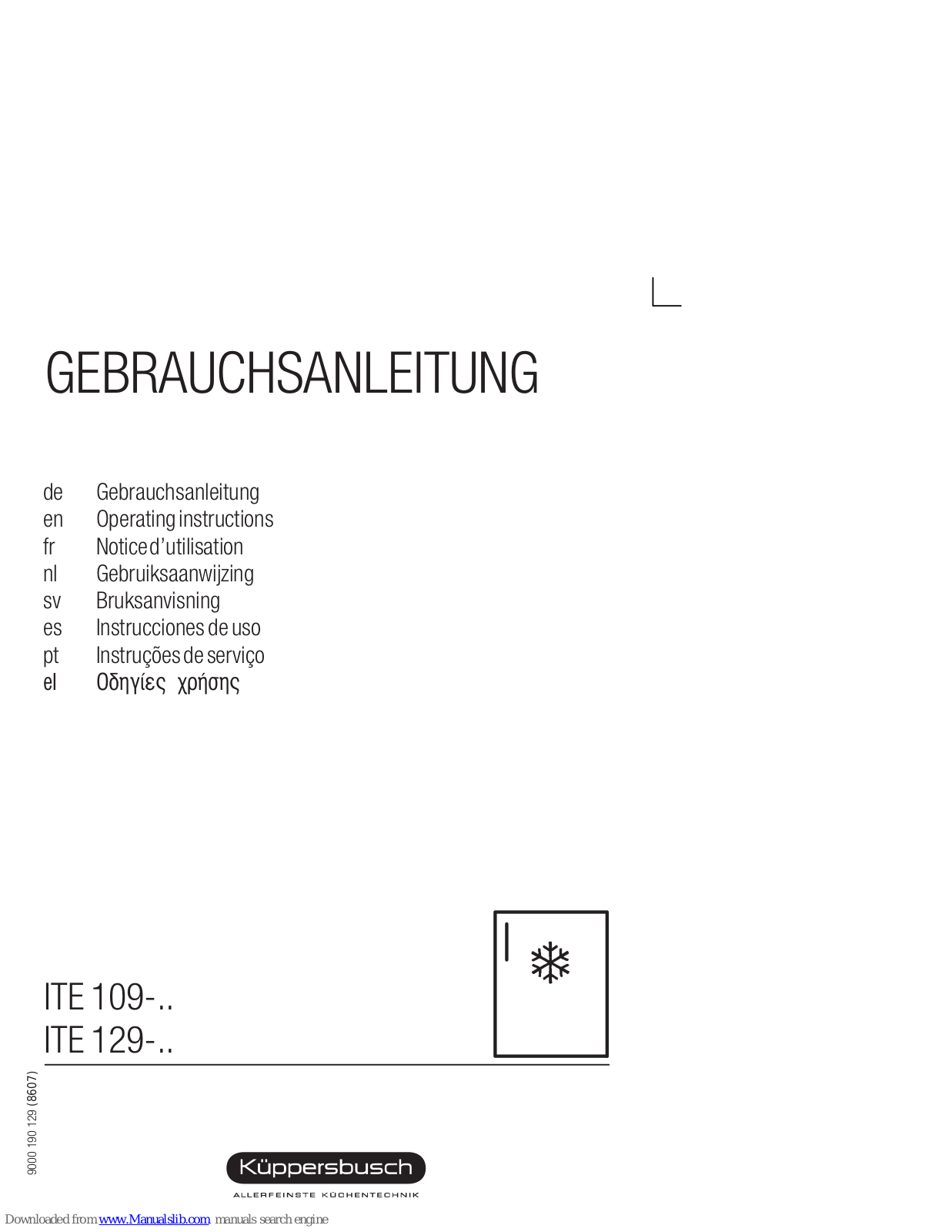 Kuppersbusch ITE 109 series, ITE 129 series Operating Instructions Manual