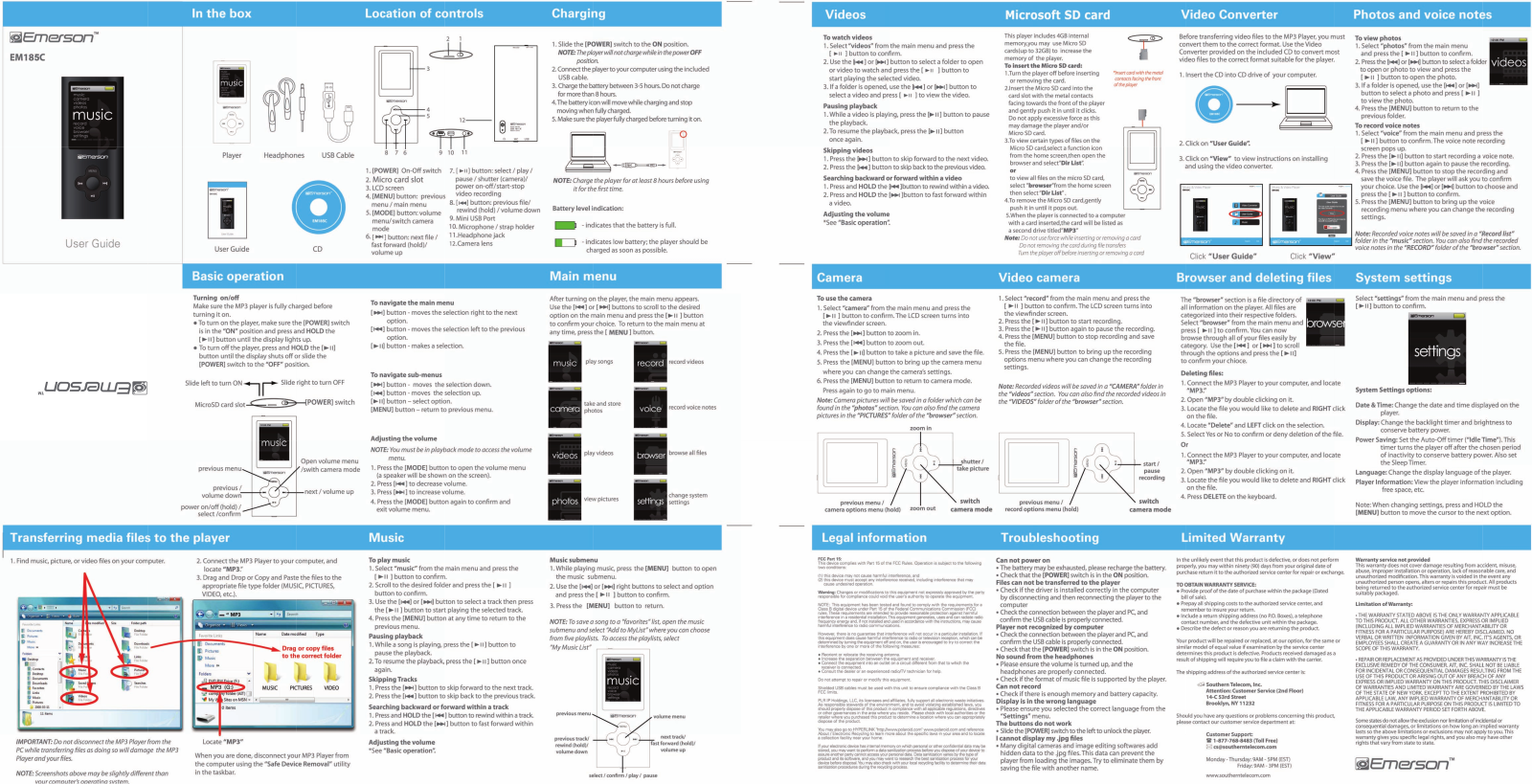 Emerson EM185C User Manual