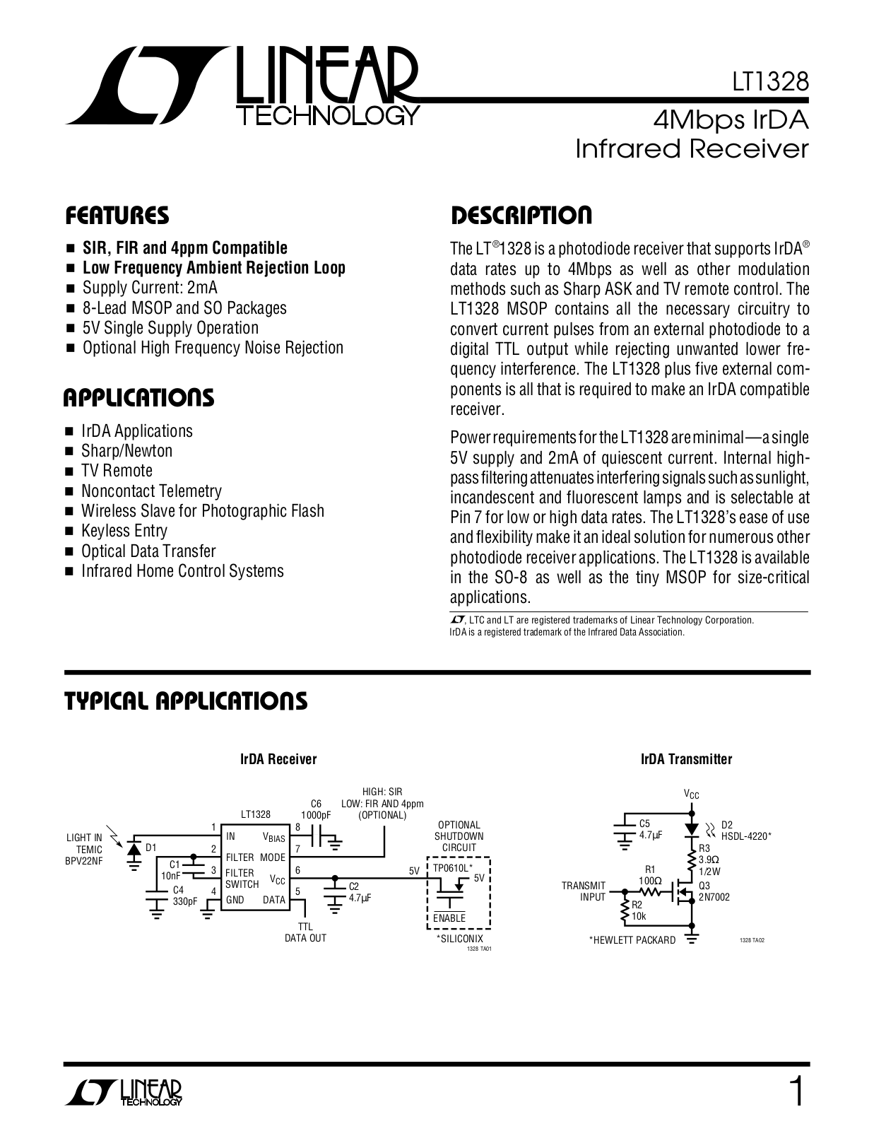 Linear Technology LT1328 Datasheet