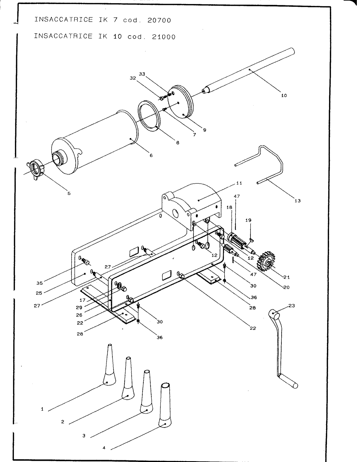 Omcan Food Machinery 7KH Parts List