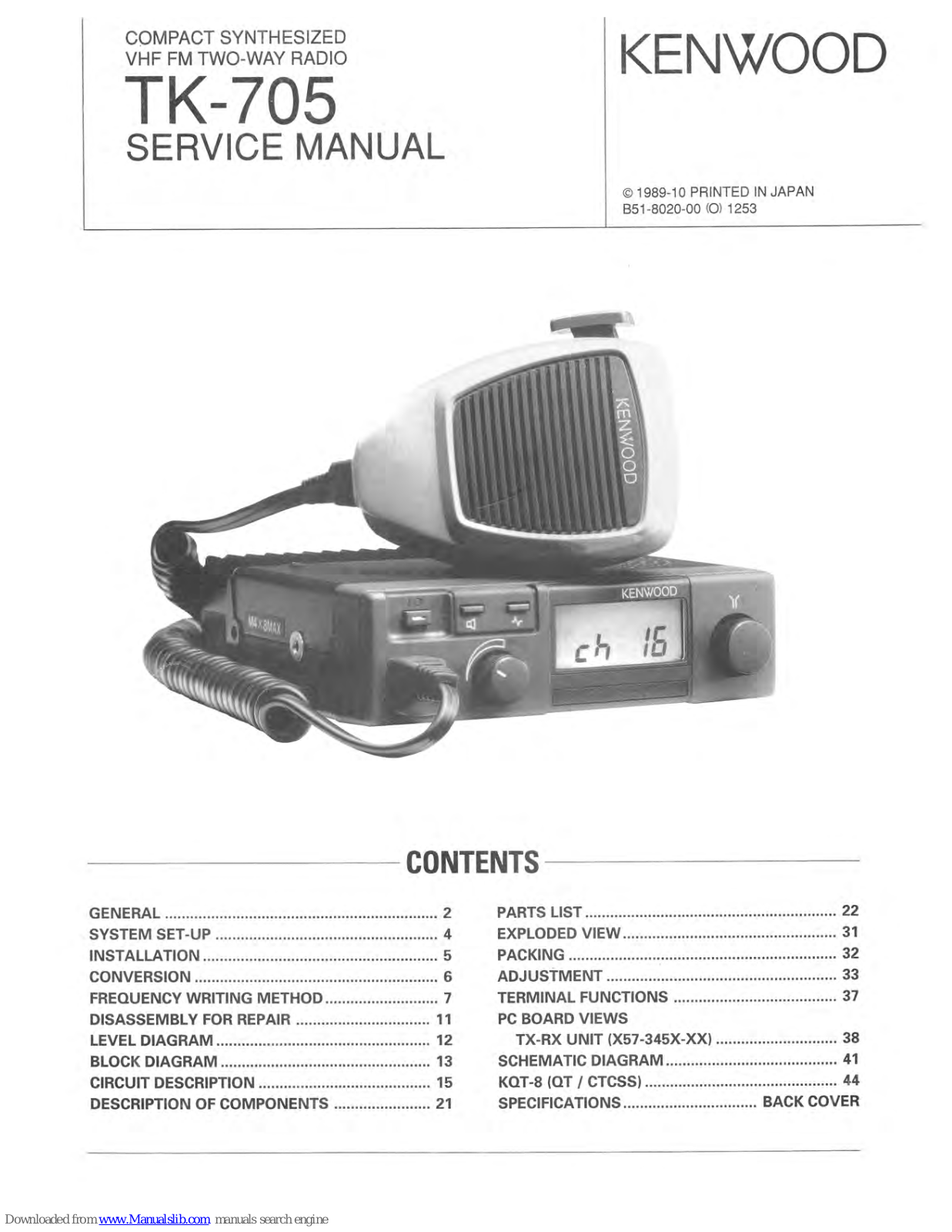 Kenwood TK-705 Service Manual