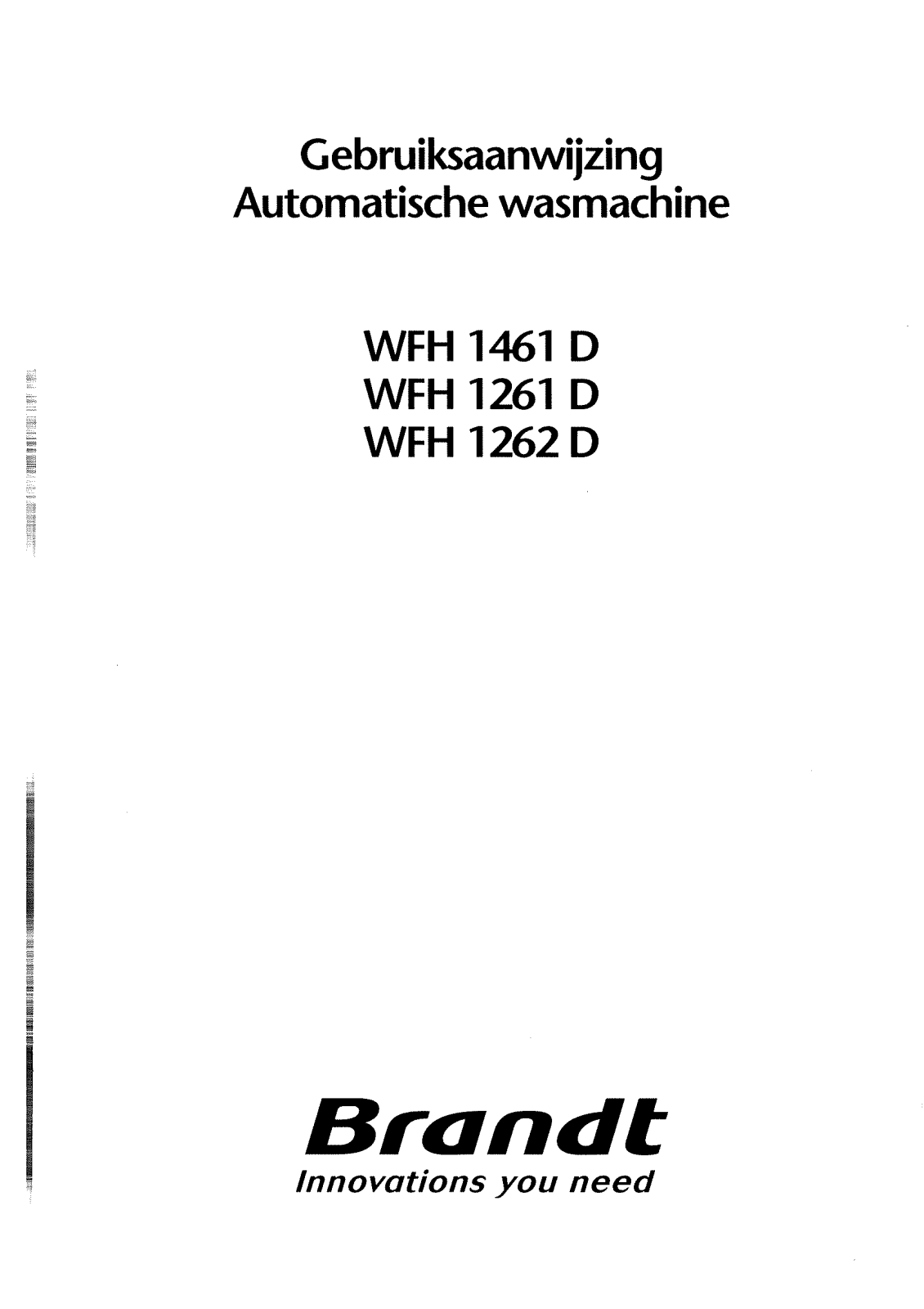 BRANDT WFH1261D User Manual