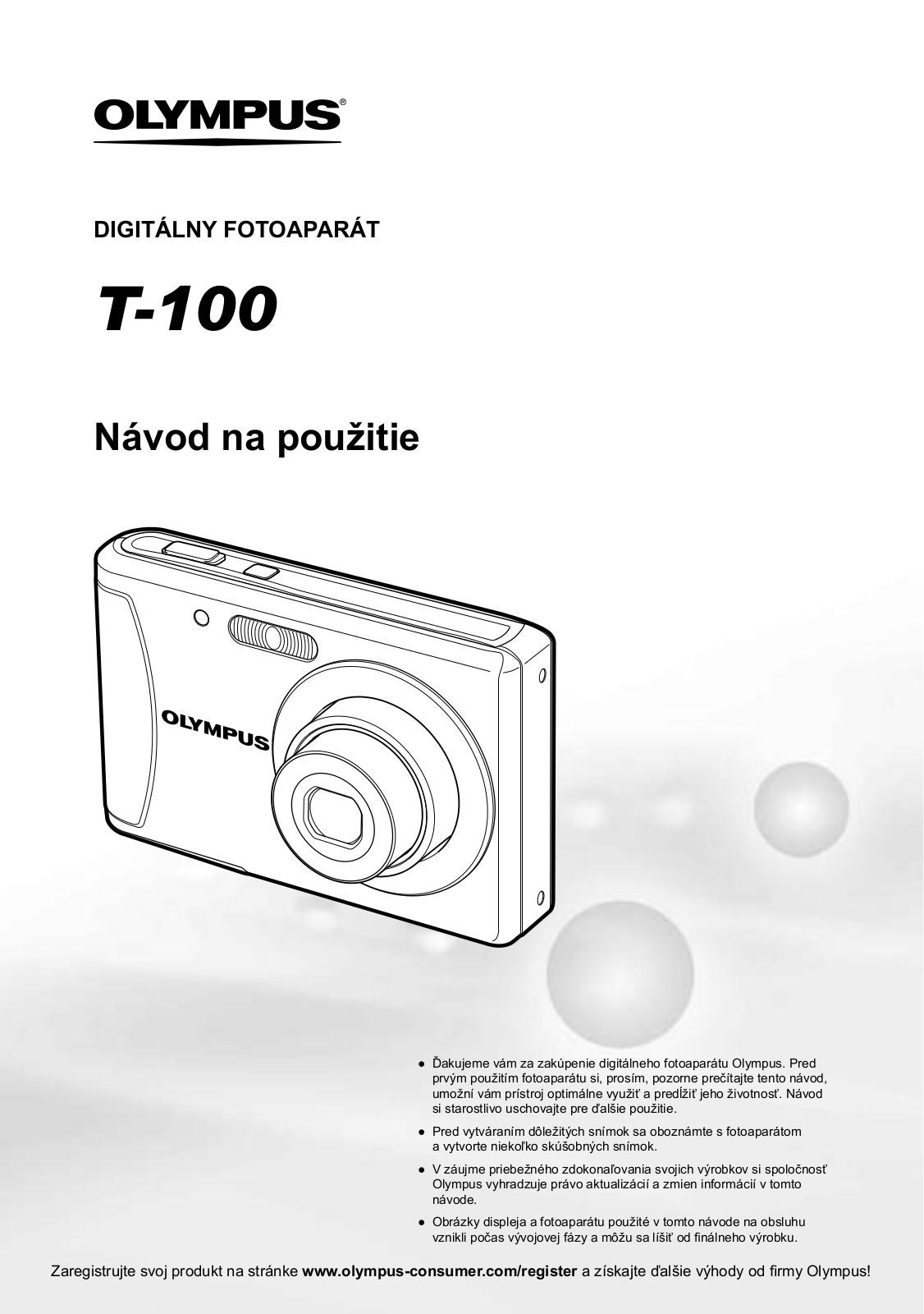 Olympus T-100 User Manual