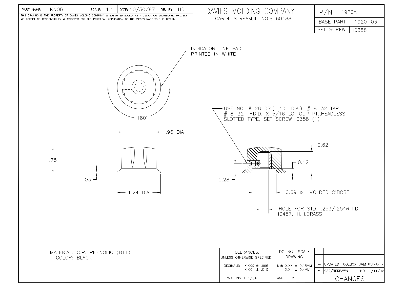 Davies Molding 1920AL Reference Drawing