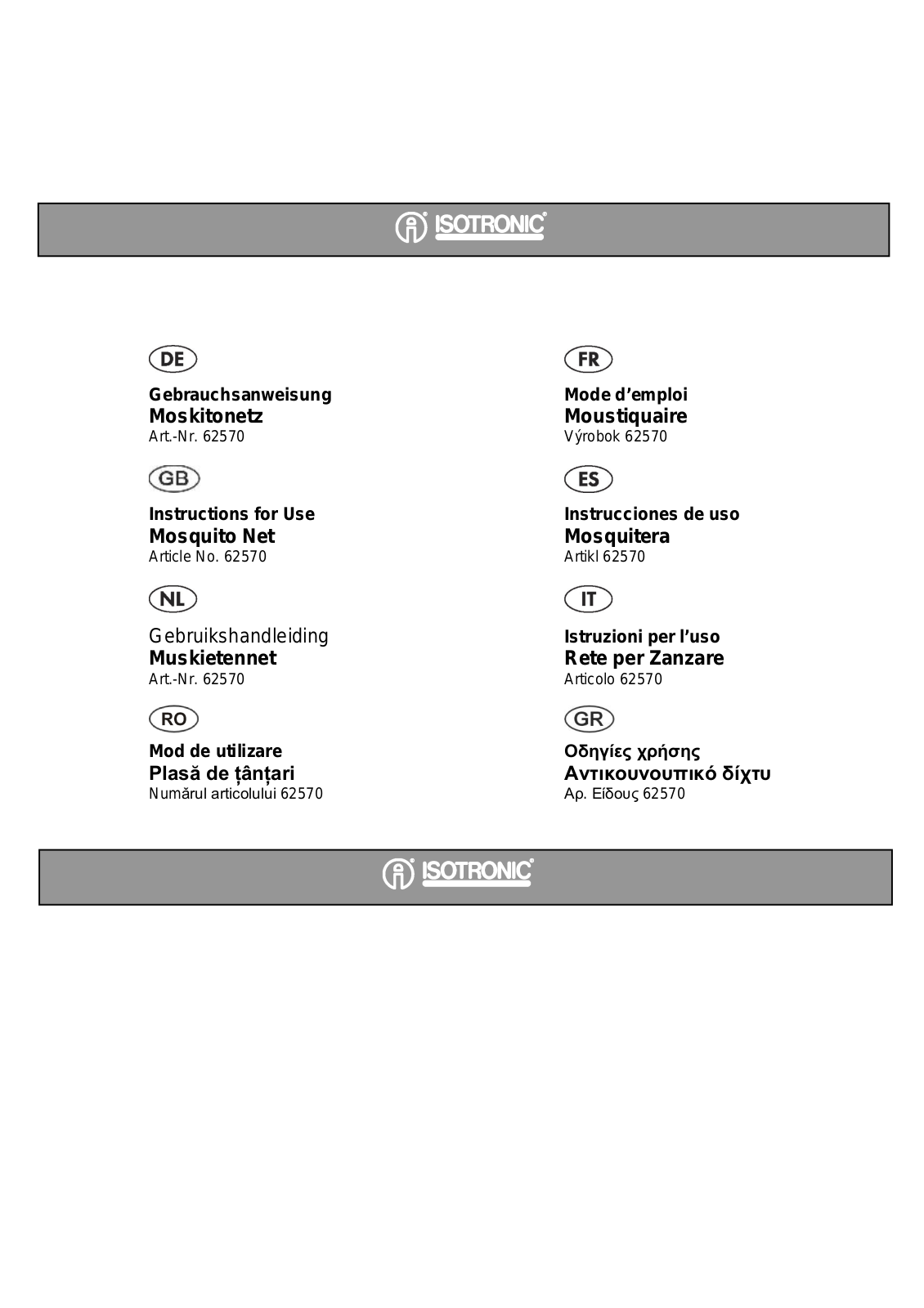 Isotronic 62570 Instructions for use