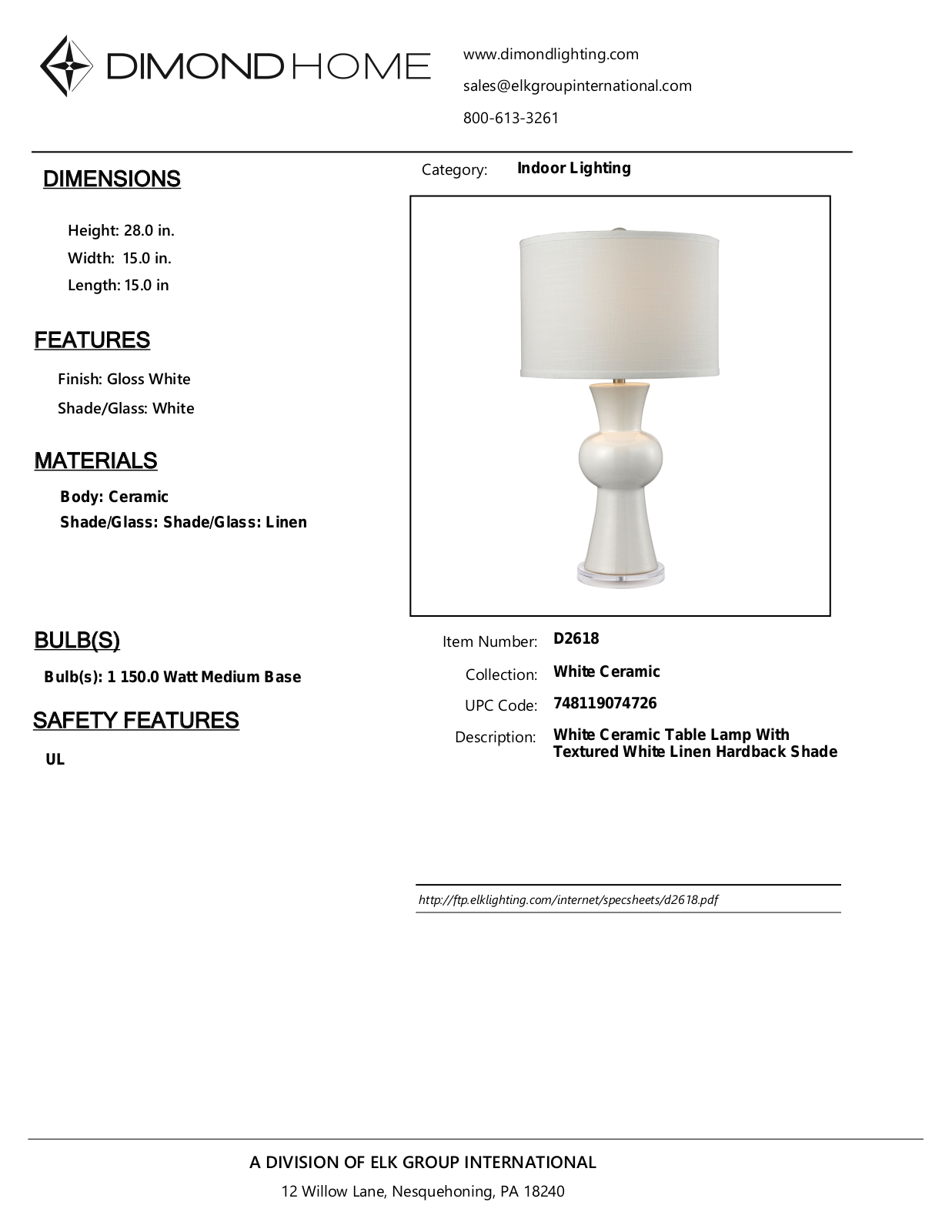 ELK Home D2618 User Manual