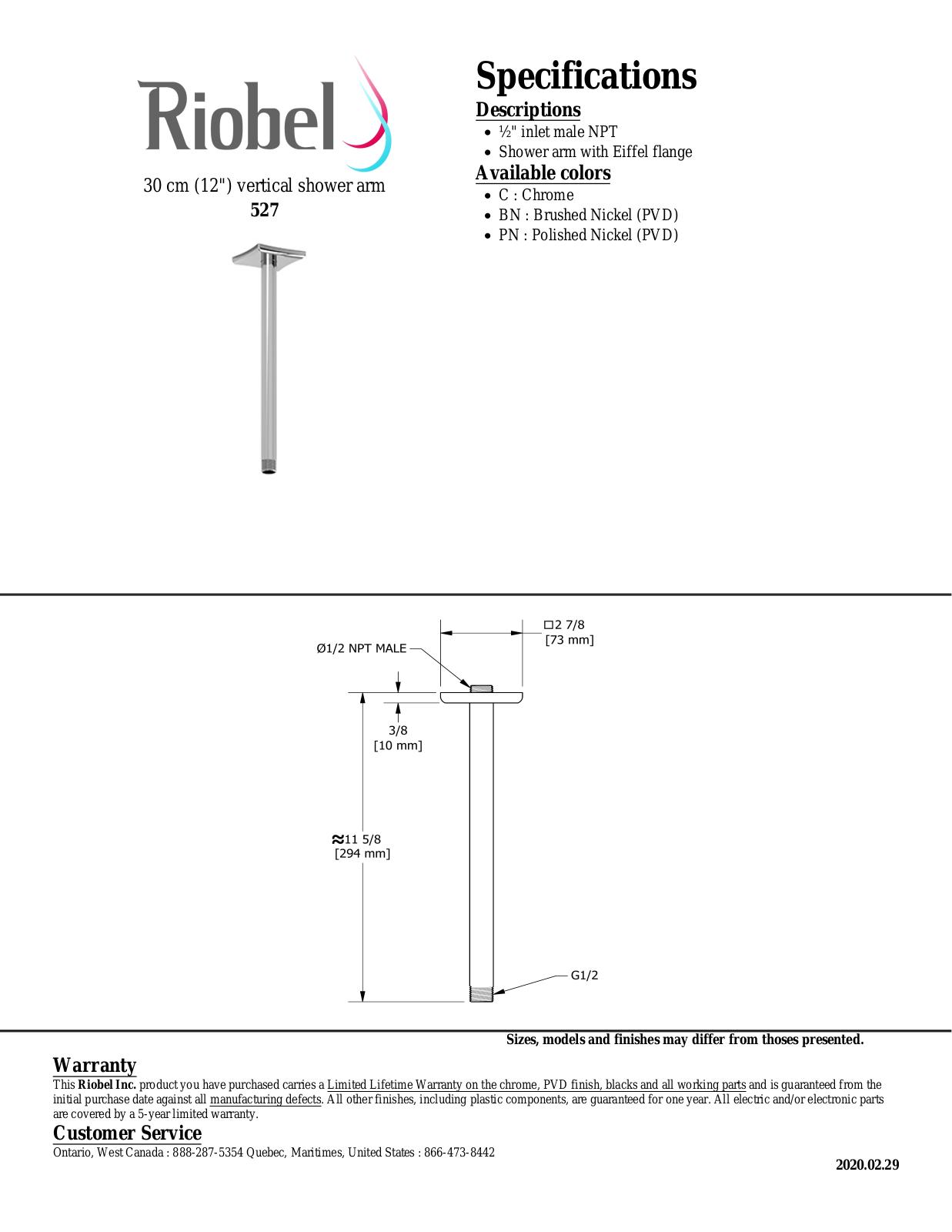 Riobel 527PN Specifications - ManualMachine.com