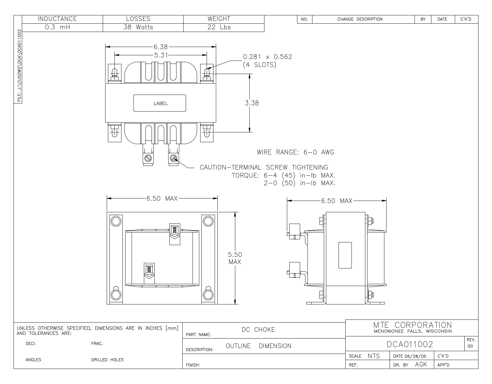 MTE DCA011002 CAD Drawings