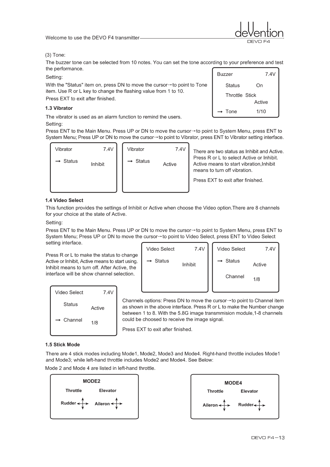 GuangZhou Walkera Technology DEVO-F4 Users Manual