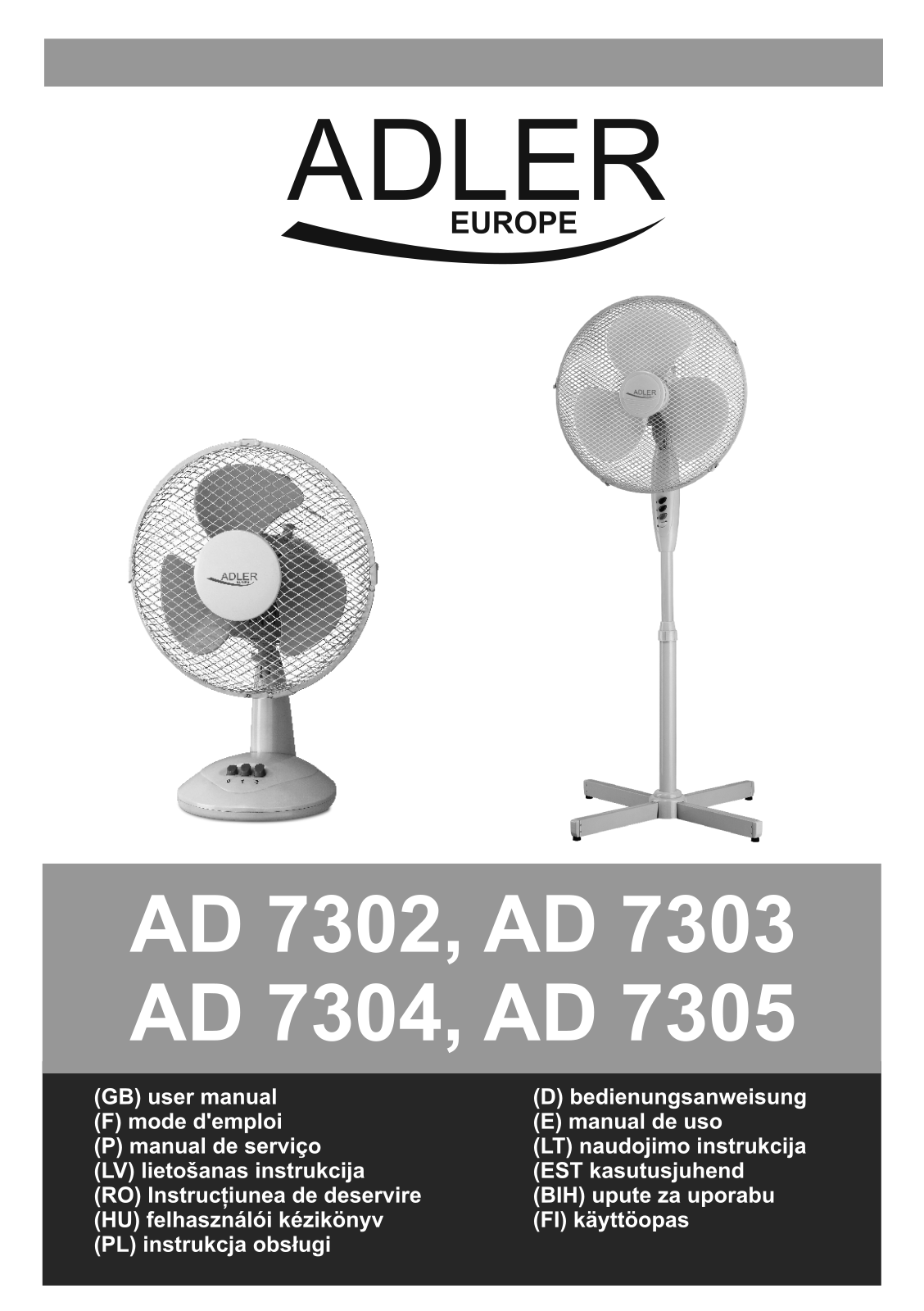 Adler AD 7302, AD 7303, AD 7304, AD 7305 User Manual