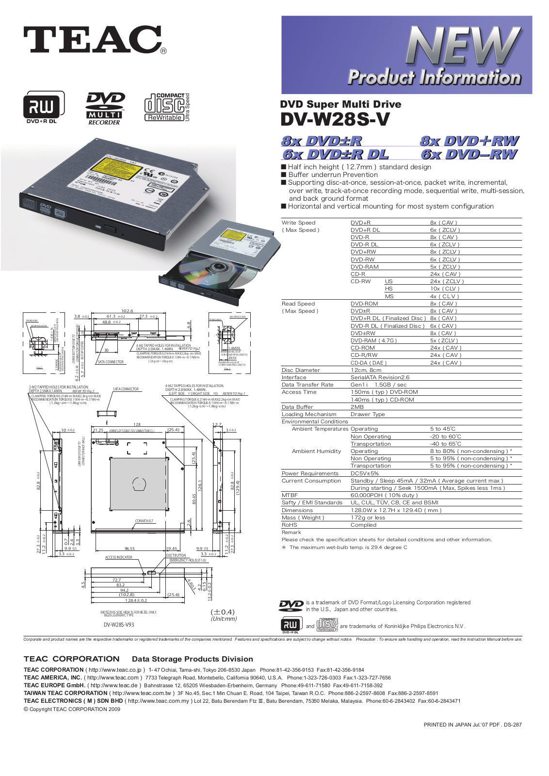 Teac DV-W28S-V User Manual