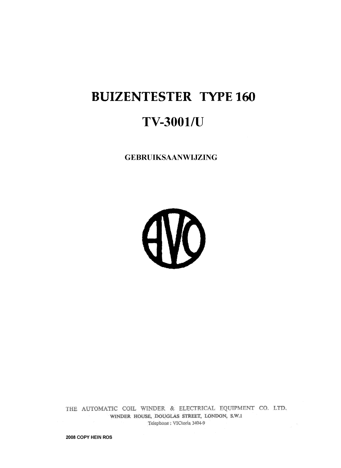 AVO CT-160 User guide