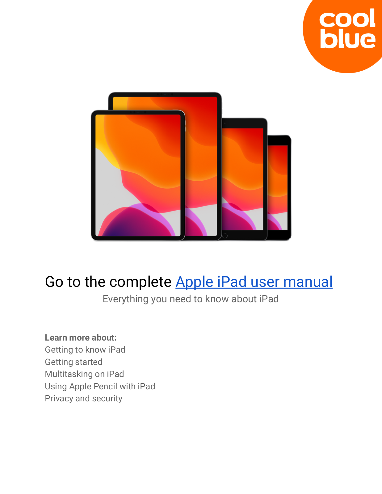 Apple iPad Pro (2020) 11 inches 128GB WiFi, iPad Pro (2020) 12.9 inches 128GB User manual