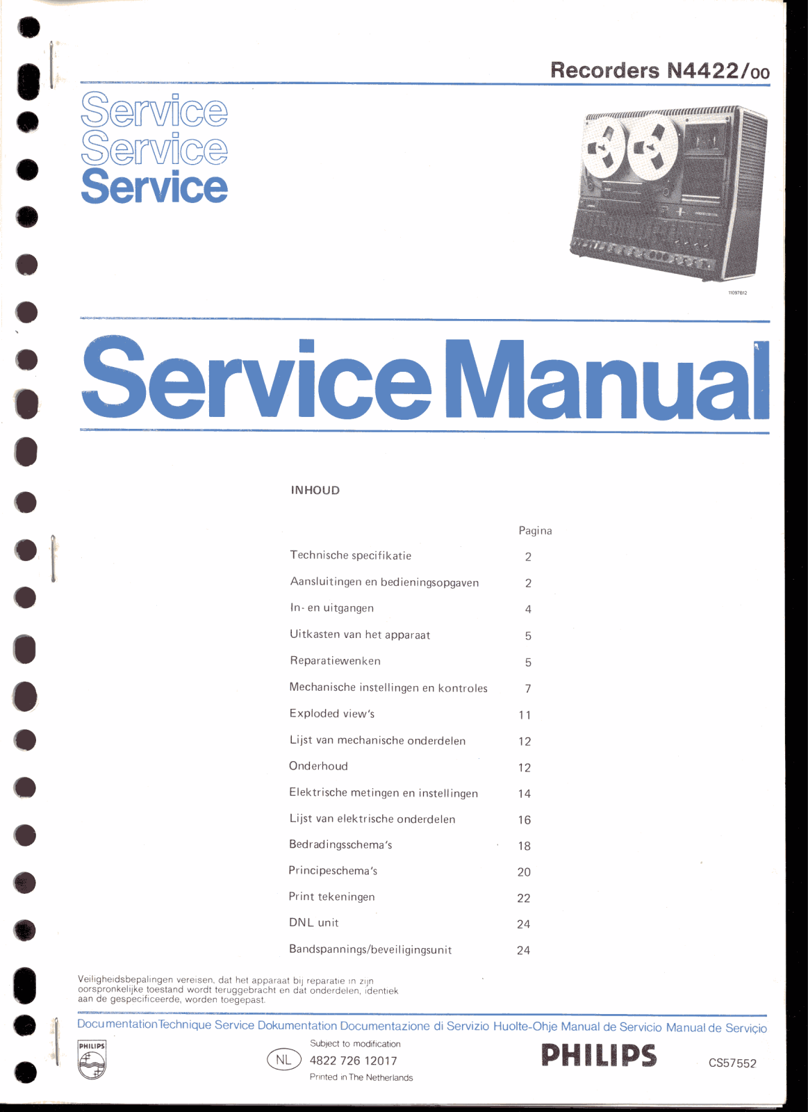 Philips N-4422 Service Manual