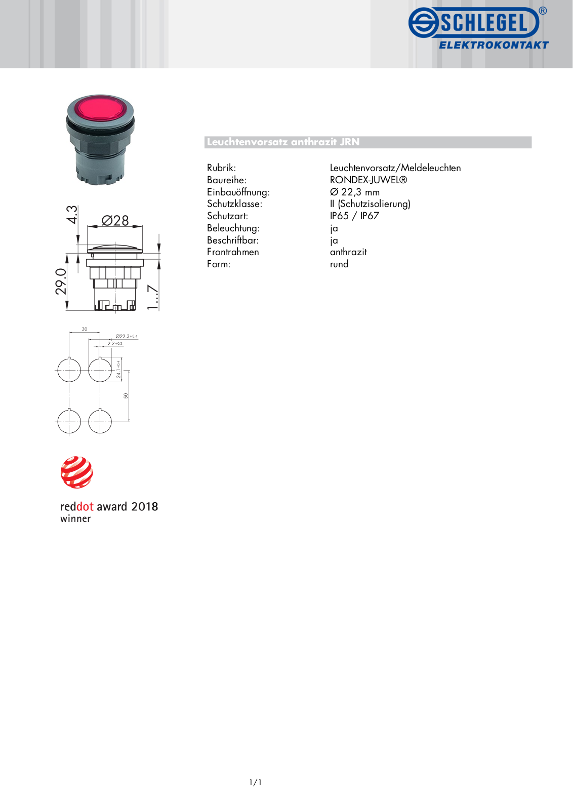 SCHLEGEL JRN Datasheet - ManualMachine.com