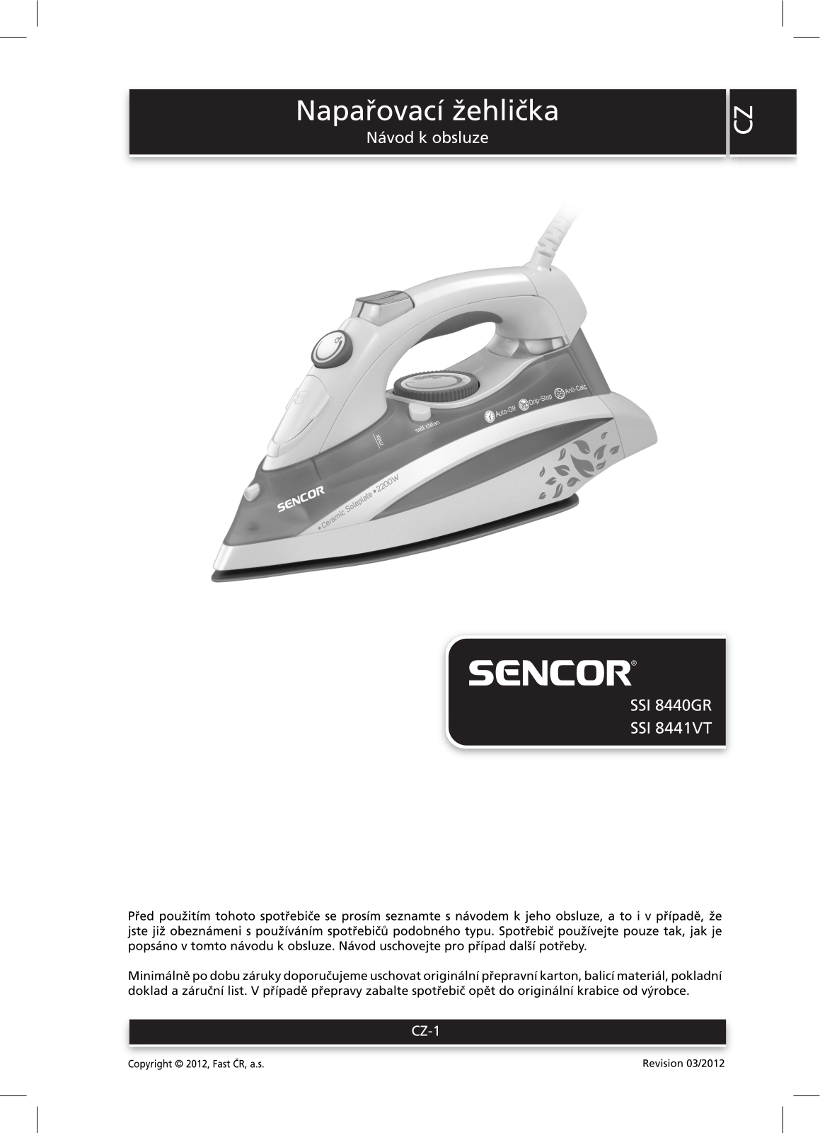 Sencor SSI 8441VT, SSI 8440GR User Manual